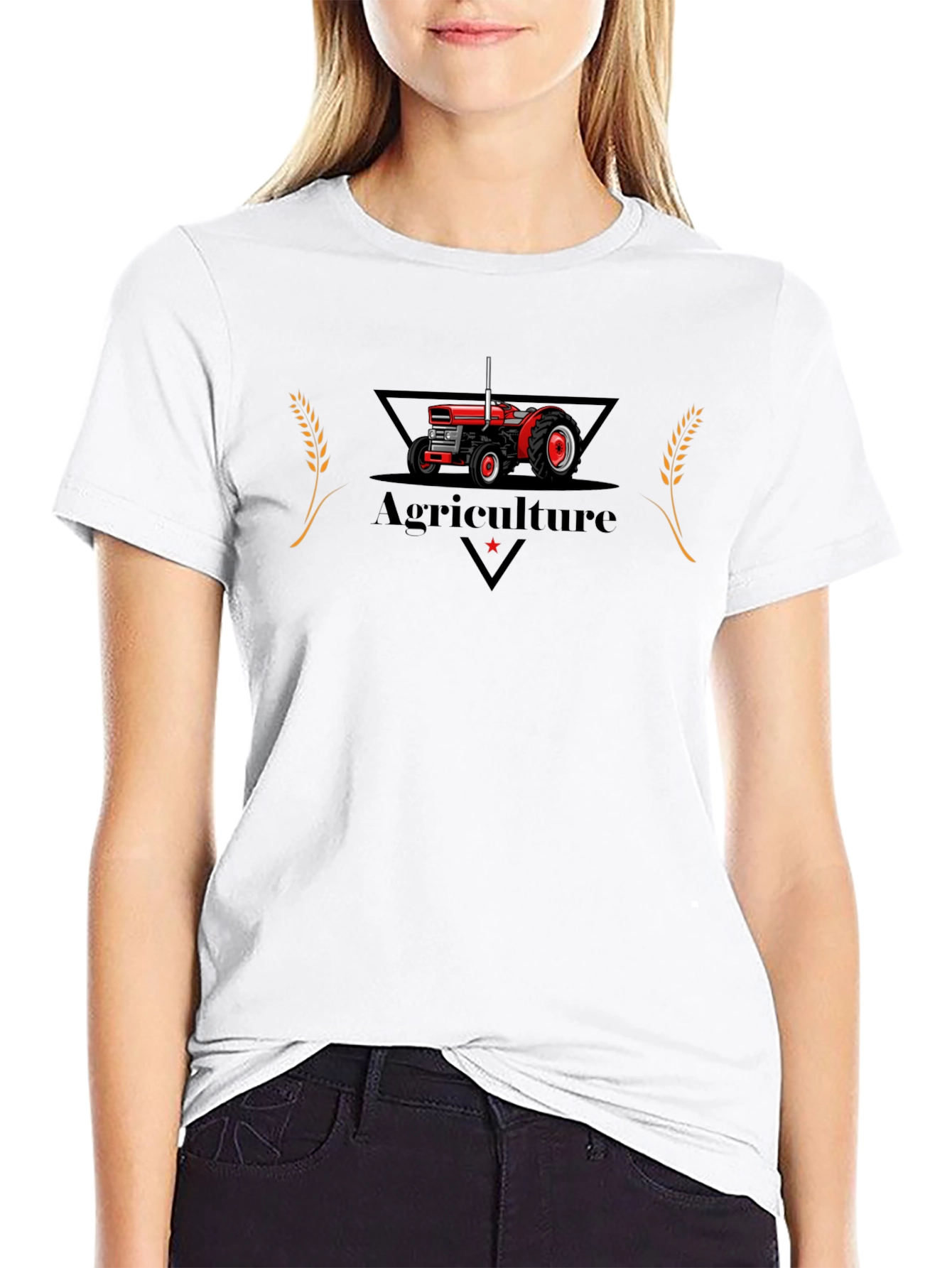 Agriculture Tractor Graphic Tee - Black
