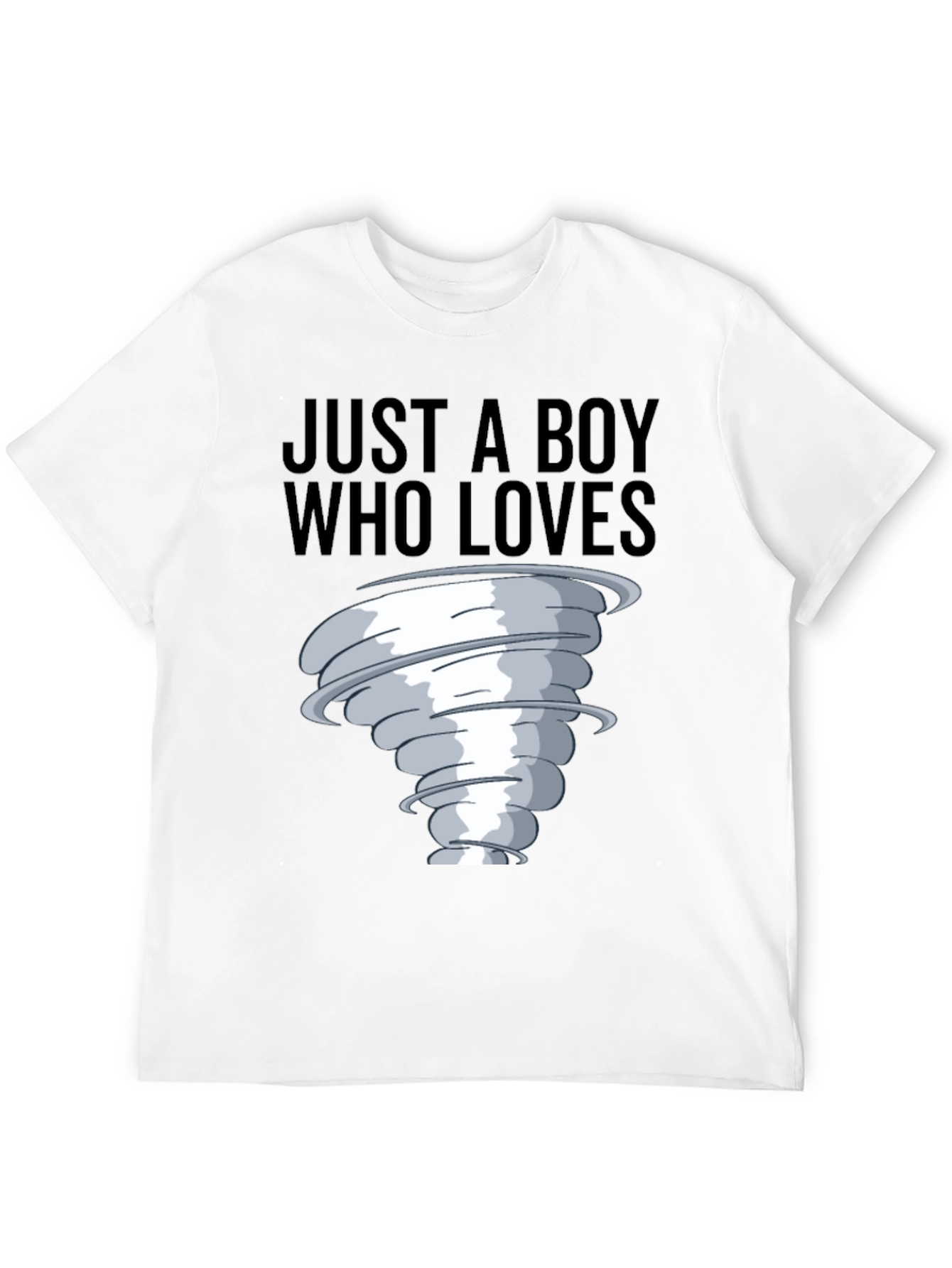 Boy Who Loves Tornado T-Shirt Black Cotton Tee