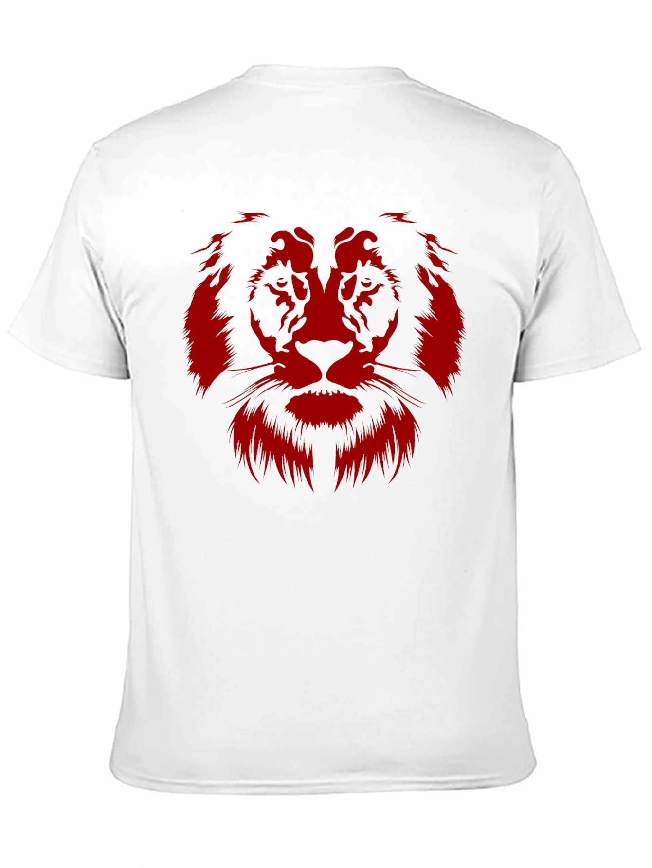 Lion Graphic Tee - Bold Red Print on Black