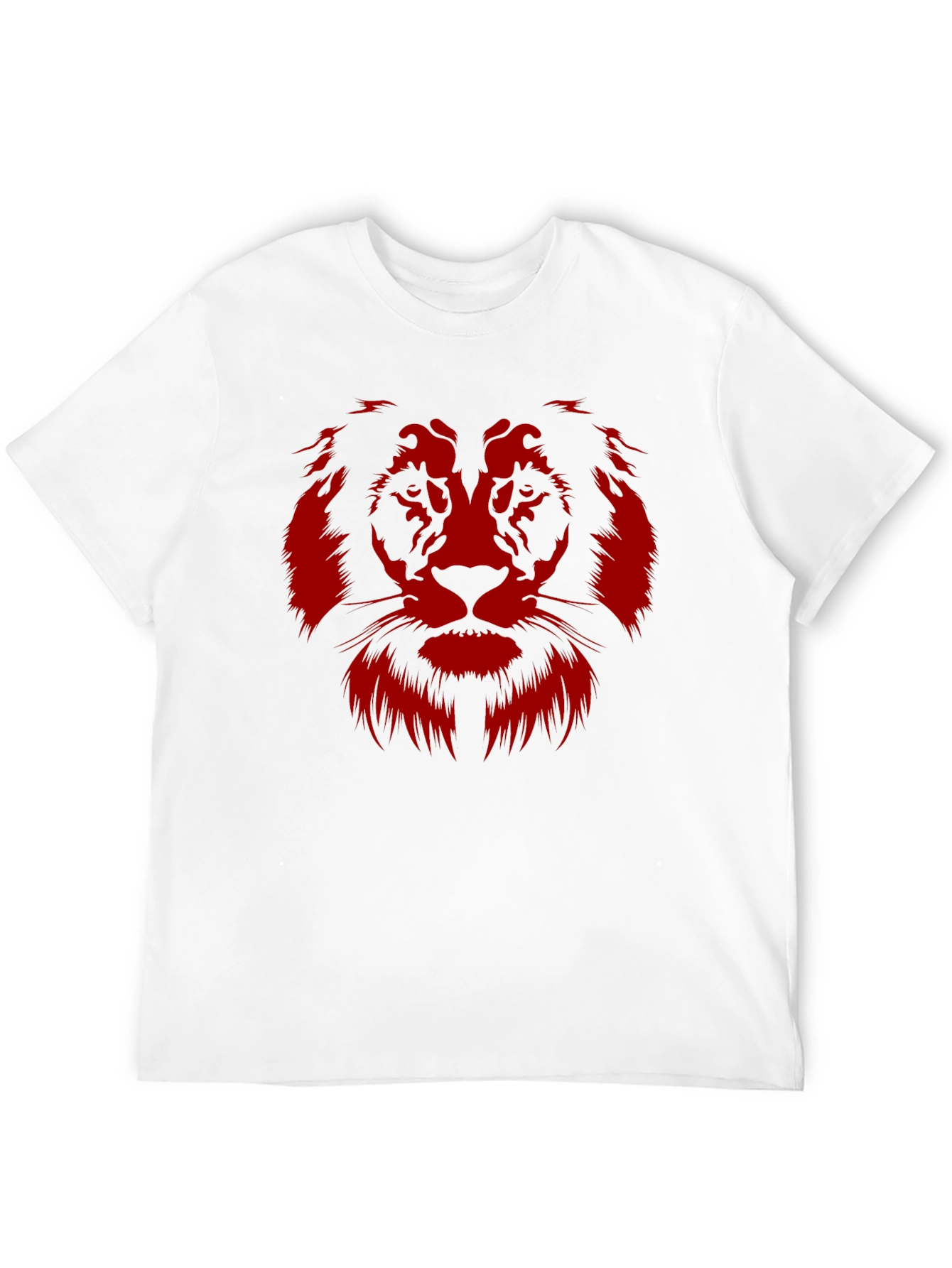 Lion Graphic Tee - Bold Red Print on Black