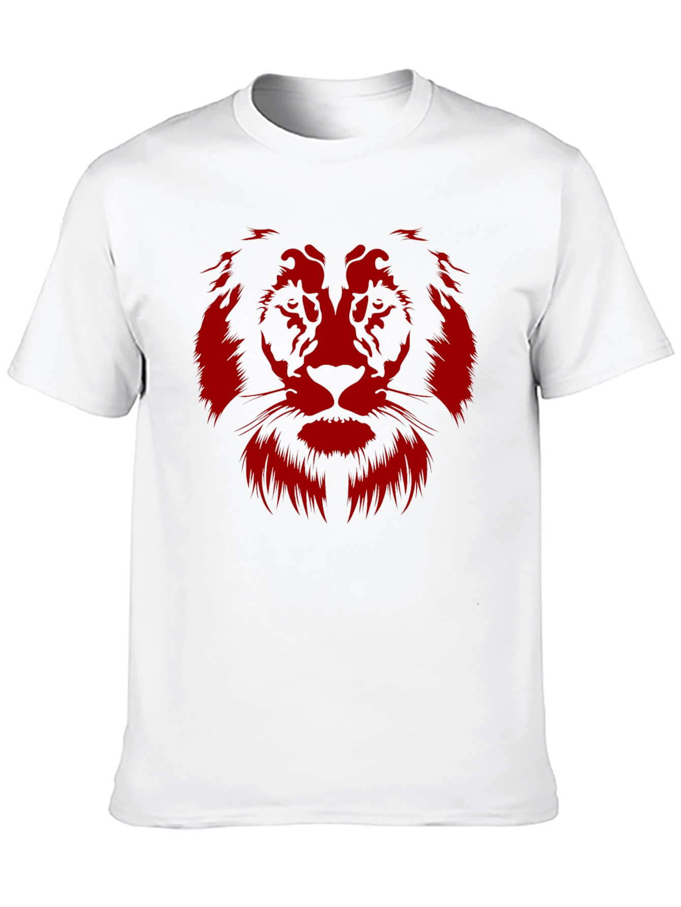 Lion Graphic Tee - Bold Red Print on Black