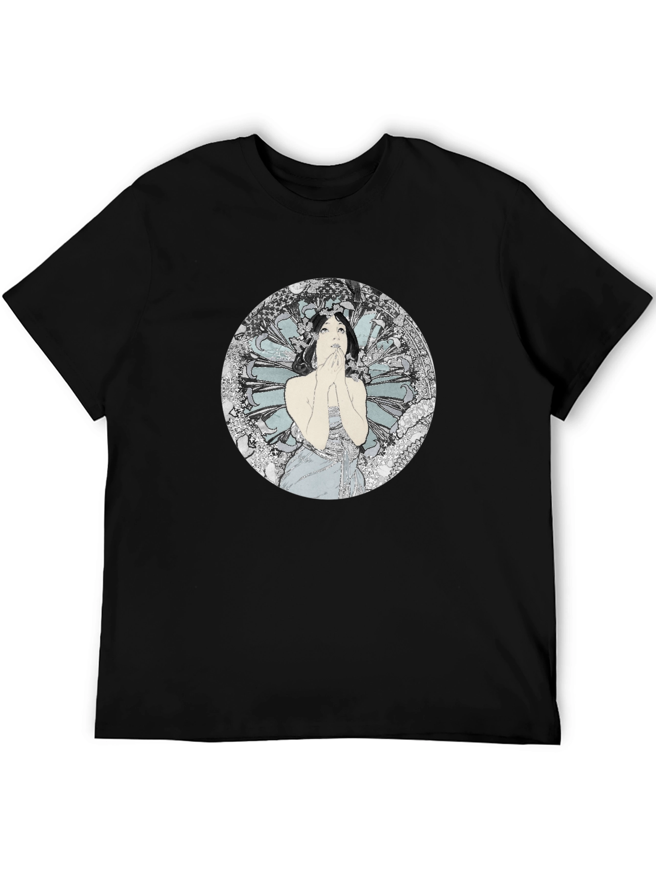 Art Nouveau Woman Graphic Tee - Black