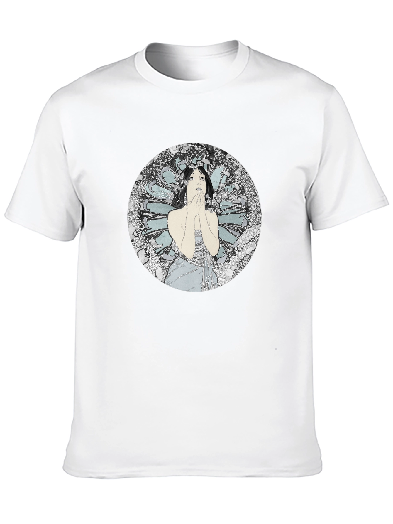 Art Nouveau Woman Graphic Tee - Black