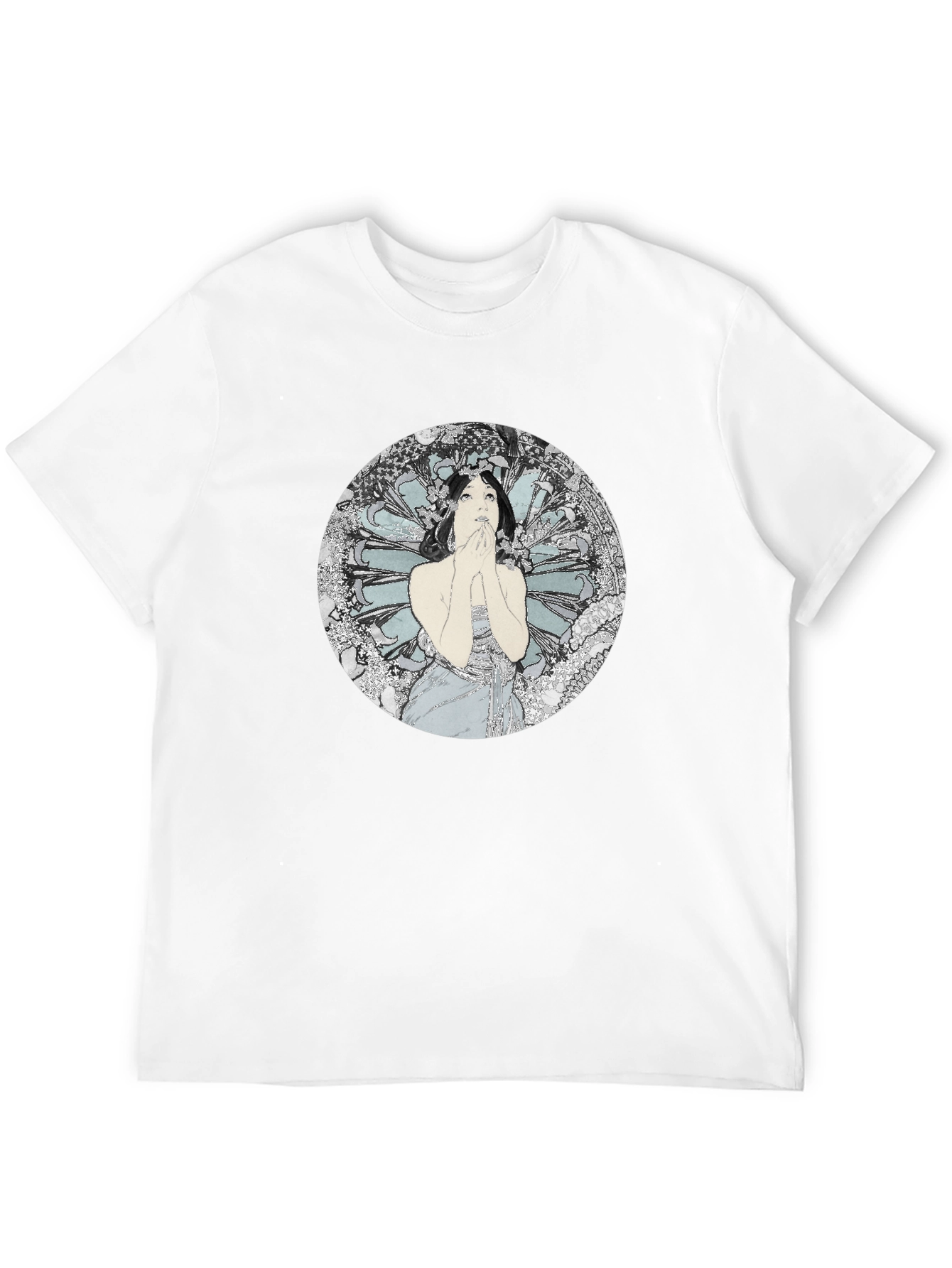 Art Nouveau Woman Graphic Tee - Black