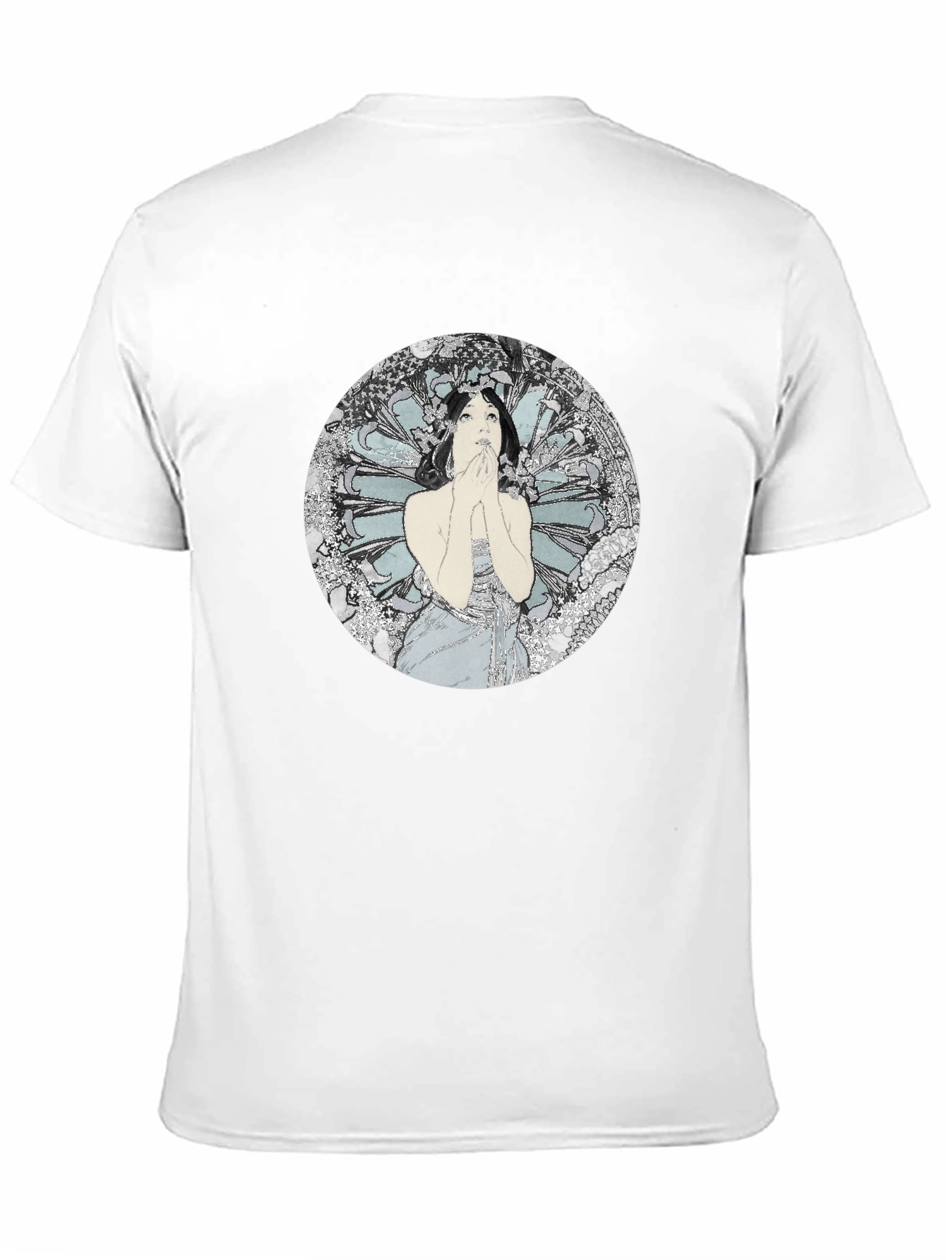 Art Nouveau Woman Graphic Tee - Black