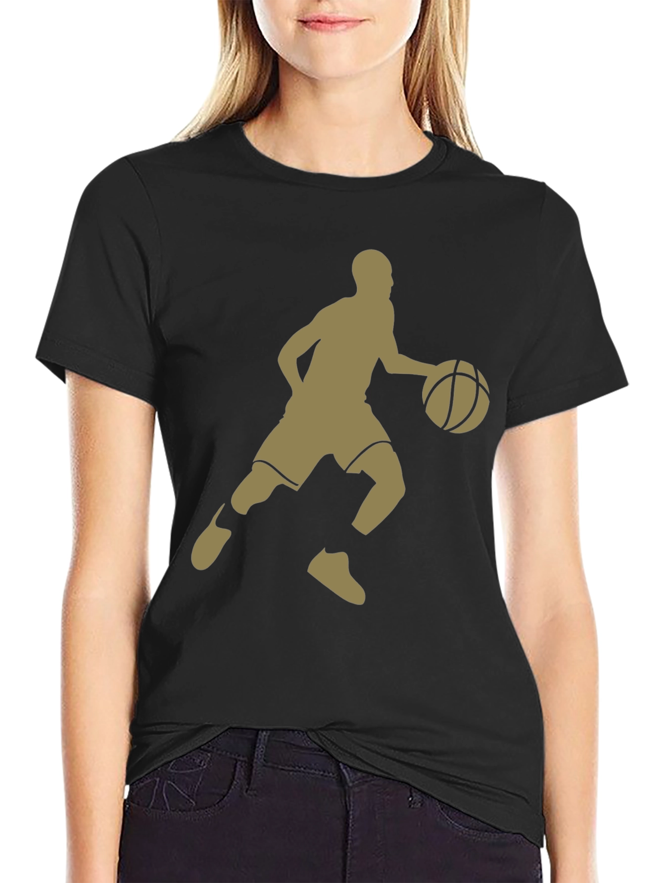 Basketball Player Graphic T-Shirt - Black