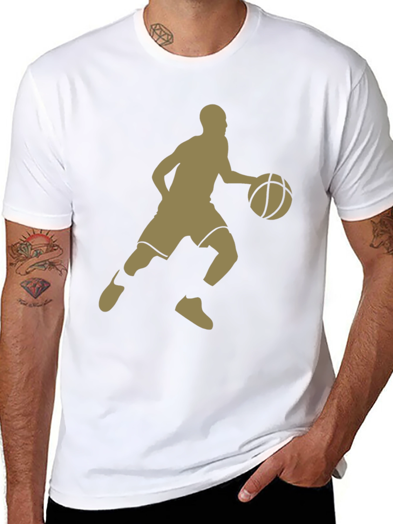 Basketball Player Graphic T-Shirt - Black