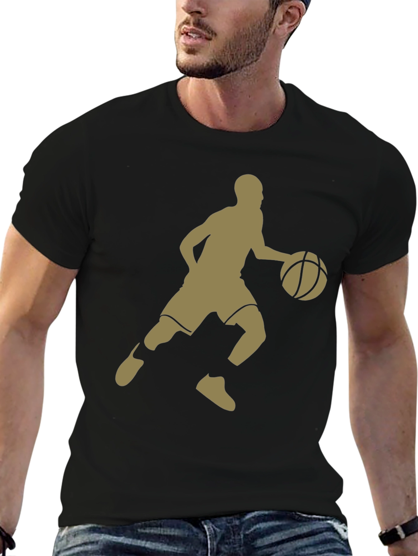 Basketball Player Graphic T-Shirt - Black