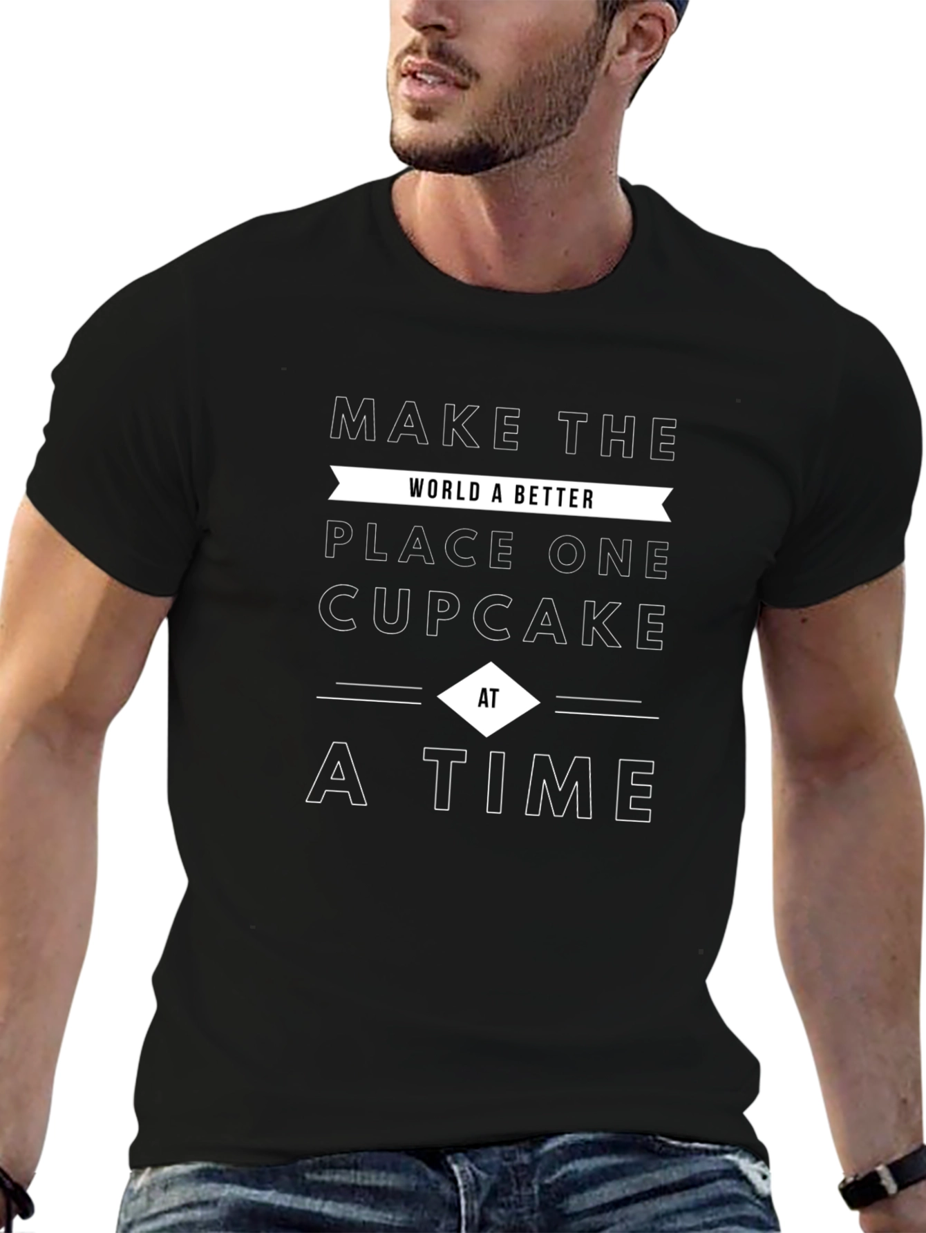 Cupcake Time Graphic Tee - Soft Black T-Shirt