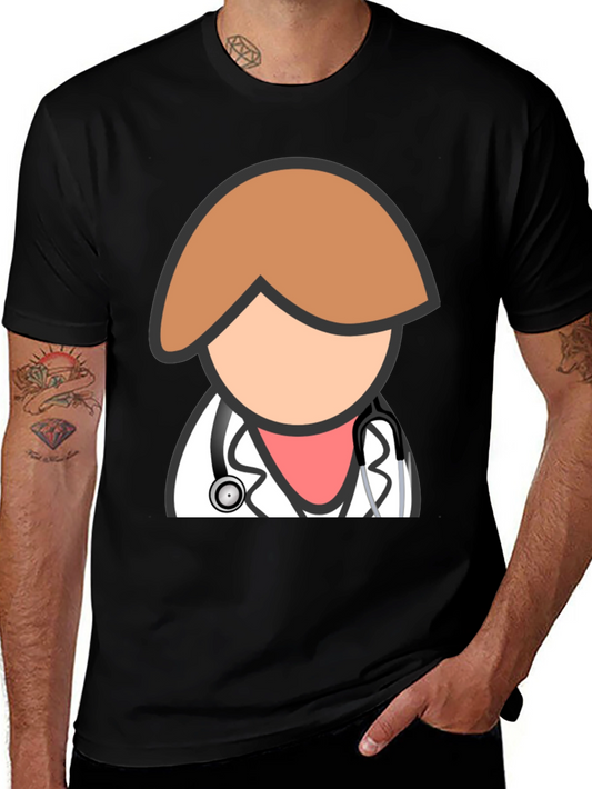 Doctor Graphic T-Shirt - Black Cotton Blend Tee