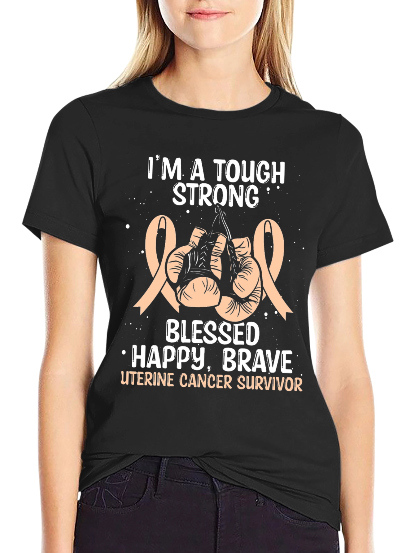 Uterine Cancer Survivor Boxing Glove T-Shirt