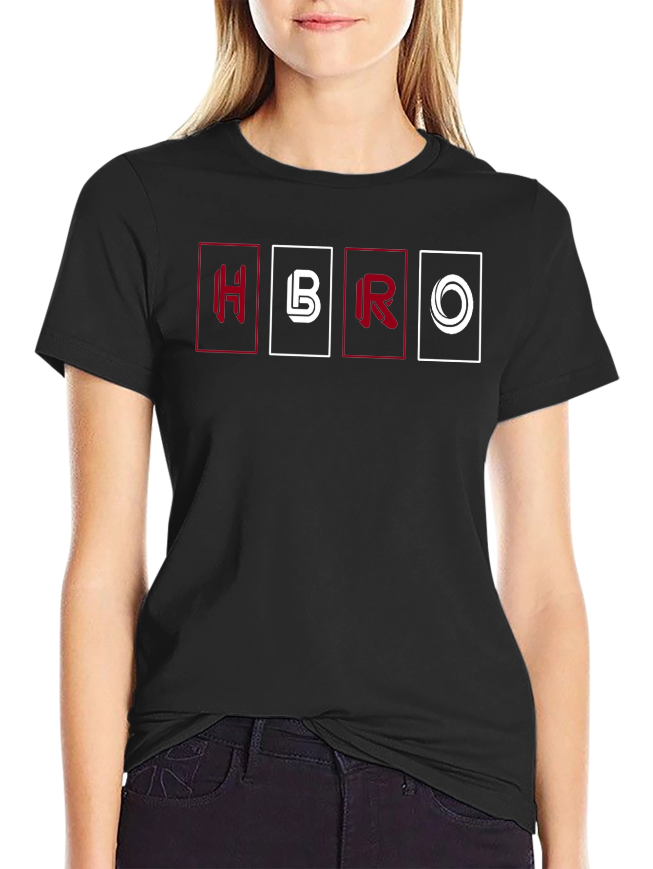 HBRO Graphic Tee - Black Cotton Blend Casual T-Shirt