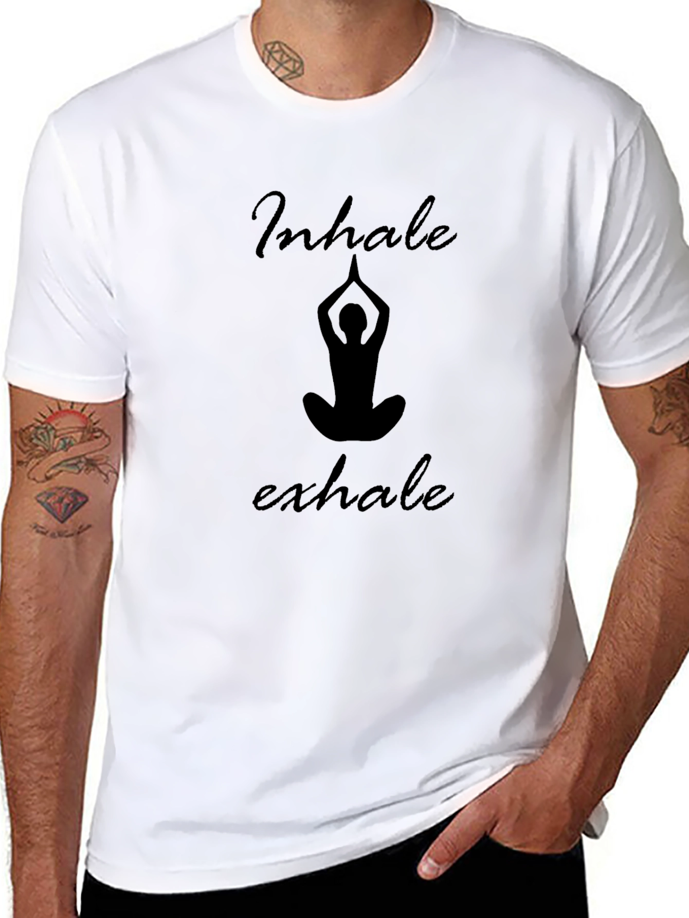Inhale Exhale Yoga Graphic Tee - Black