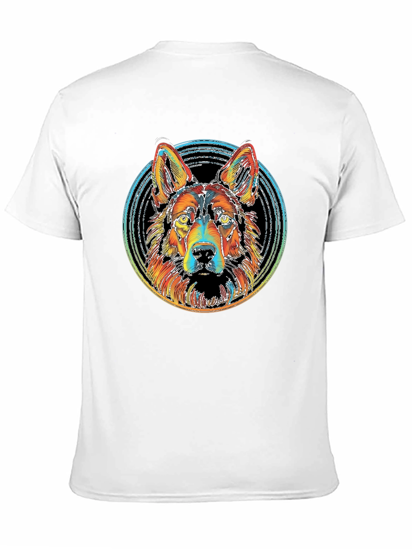 Vibrant German Shepherd Graphic Tee - Black