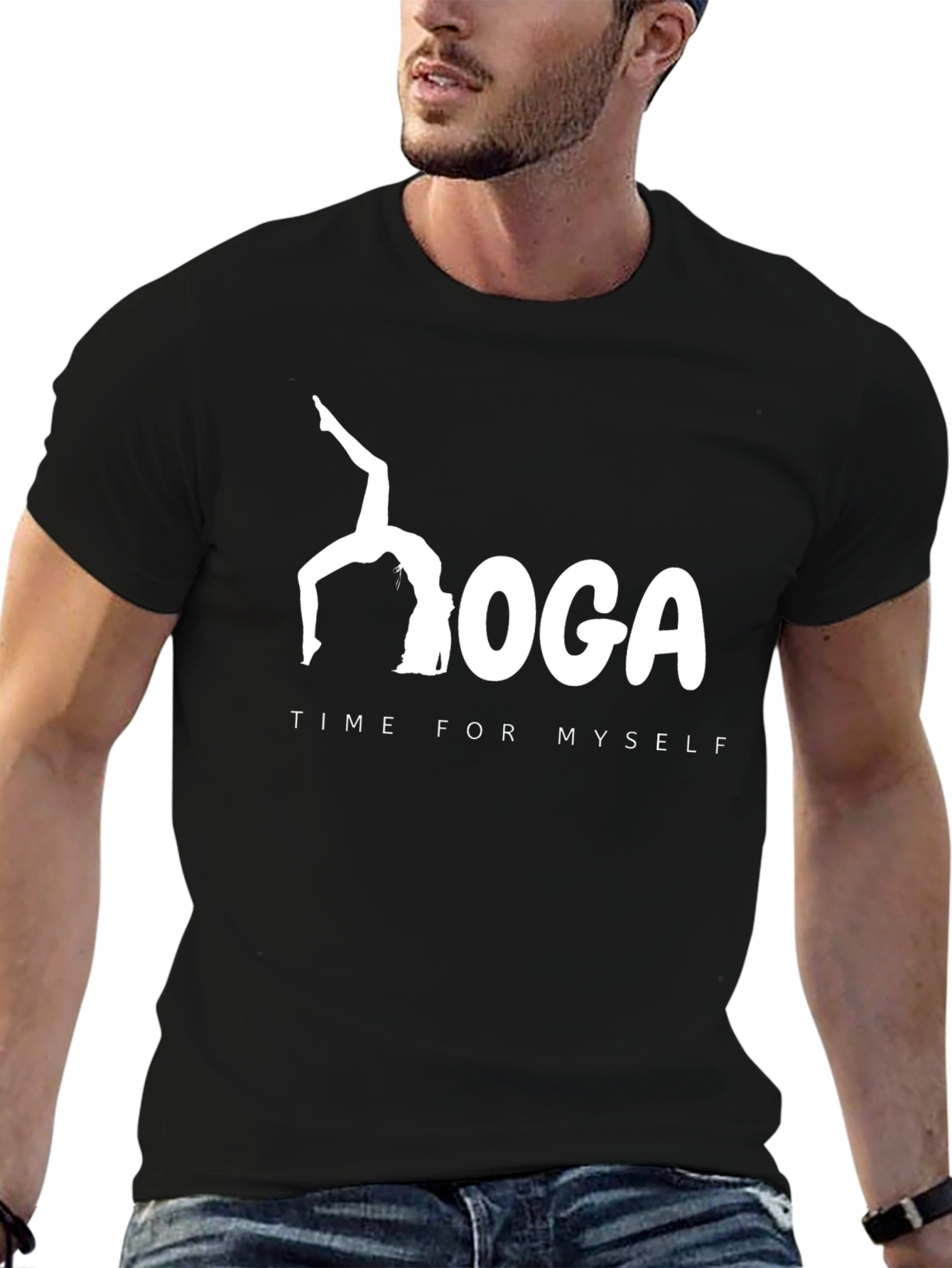 Yoga Time Black T-Shirt - Relax & Recharge