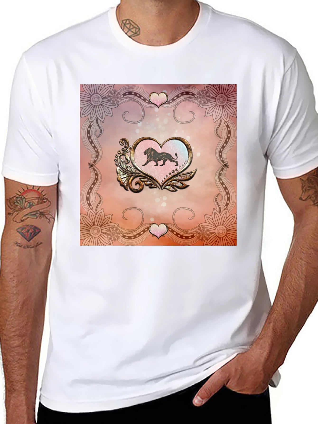 Lion Heart Graphic Black Tee