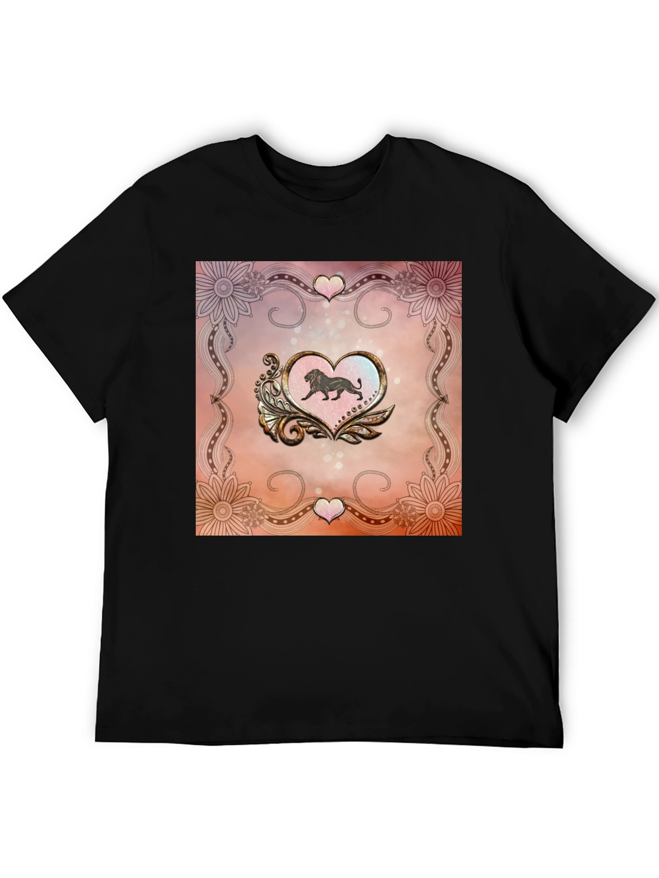 Lion Heart Graphic Black Tee