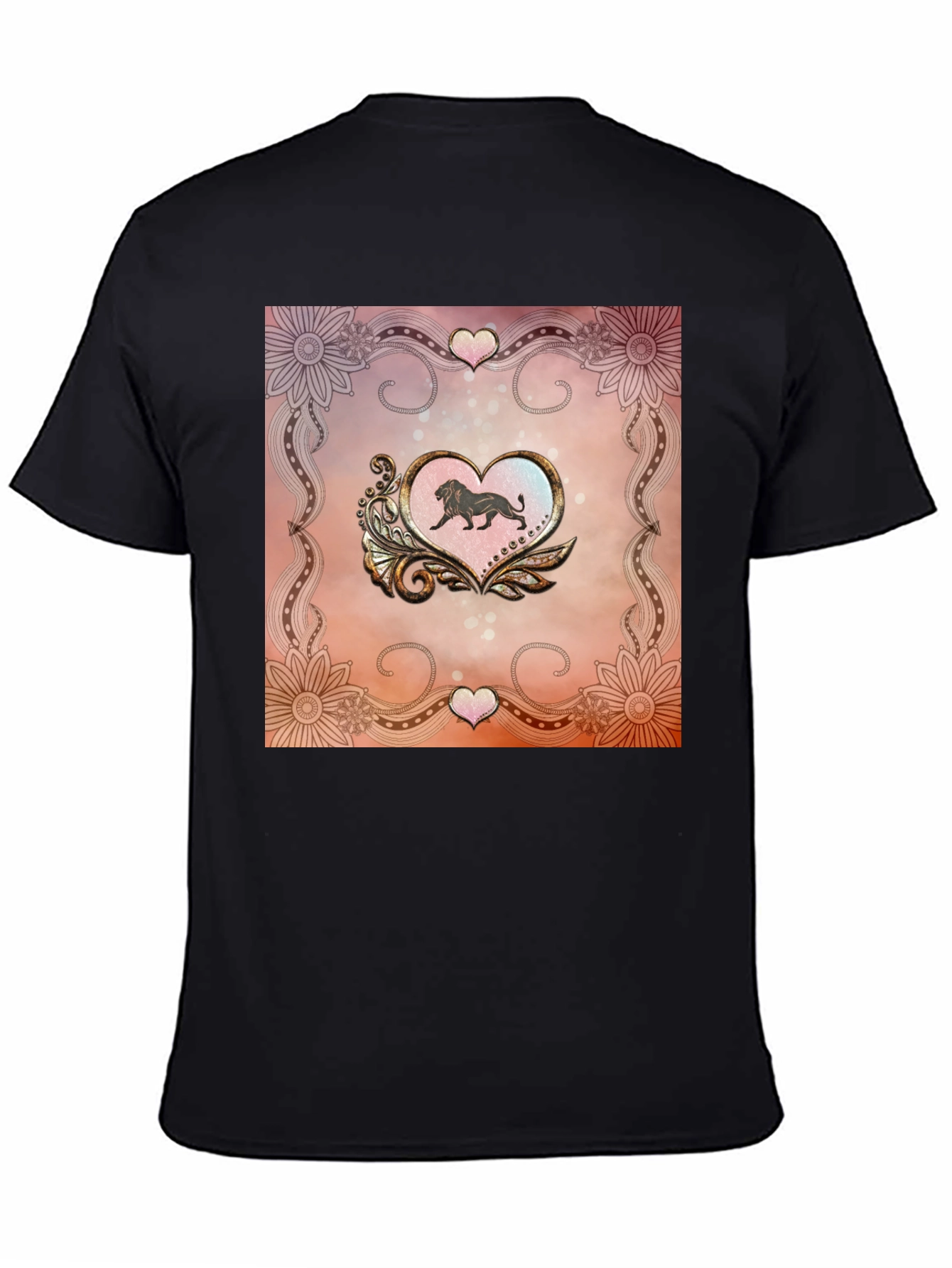 Lion Heart Graphic Black Tee