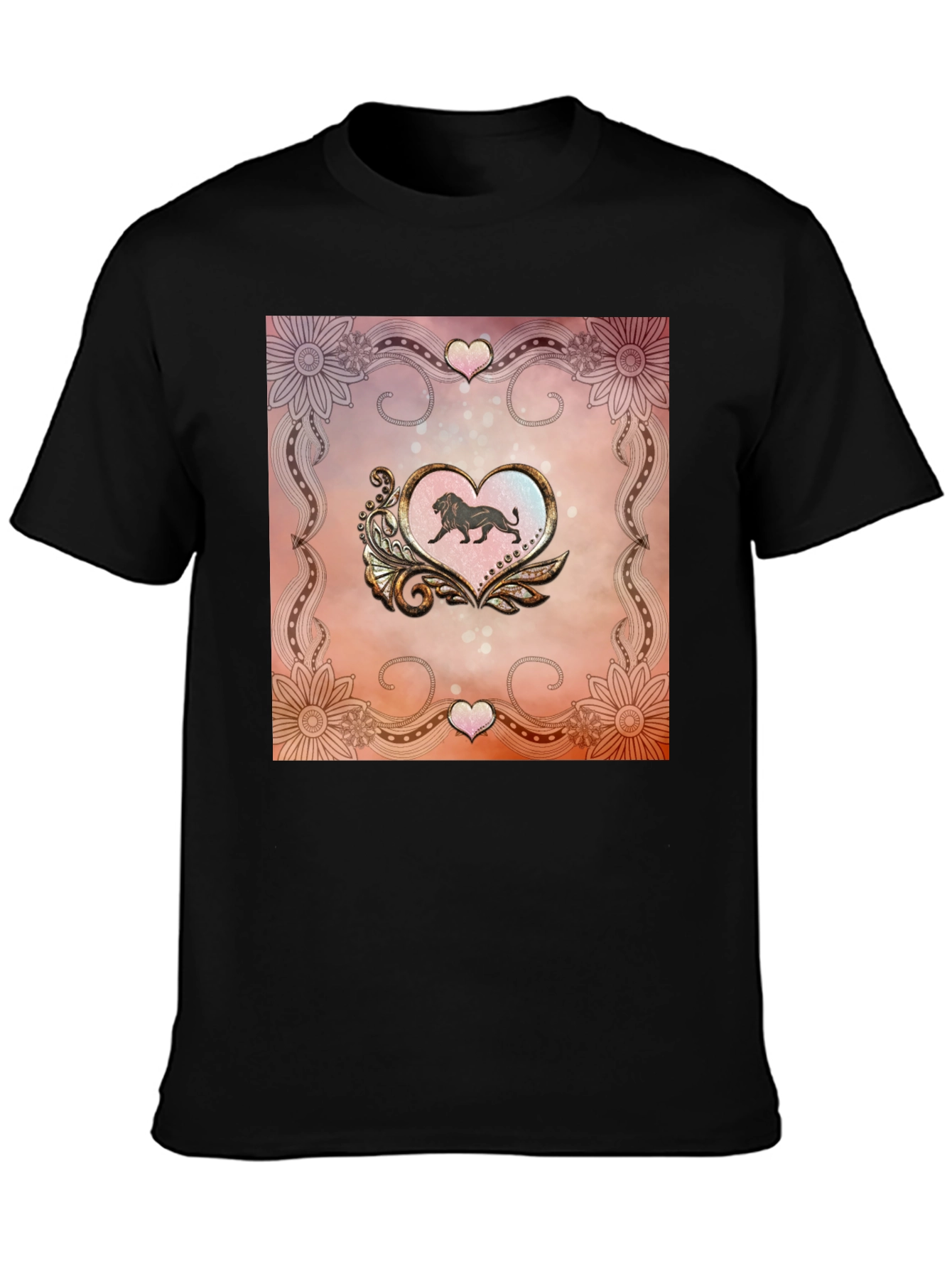 Lion Heart Graphic Black Tee