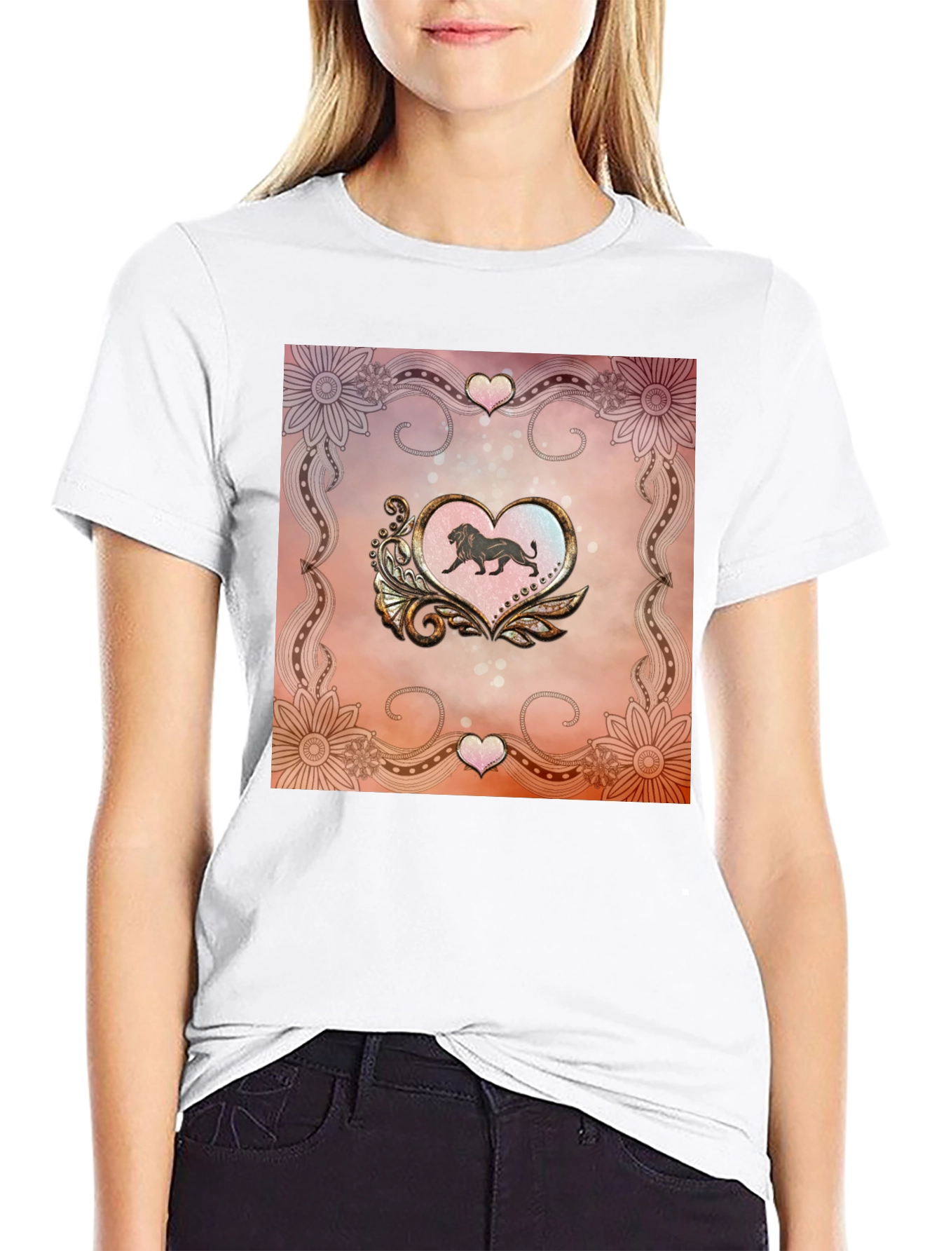 Lion Heart Graphic Black Tee
