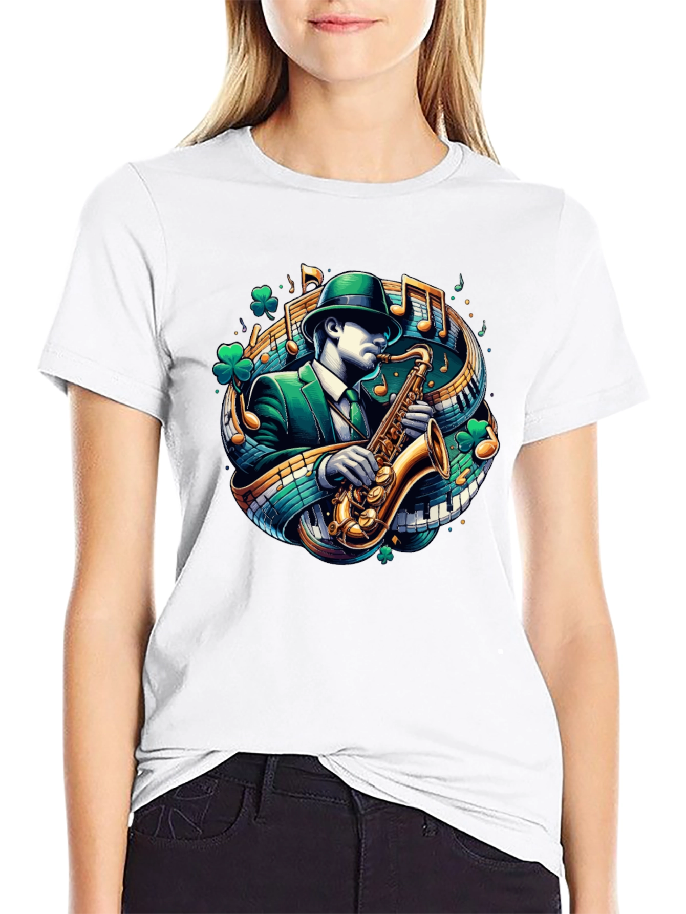 St. Patricks Day Saxophone T-Shirt