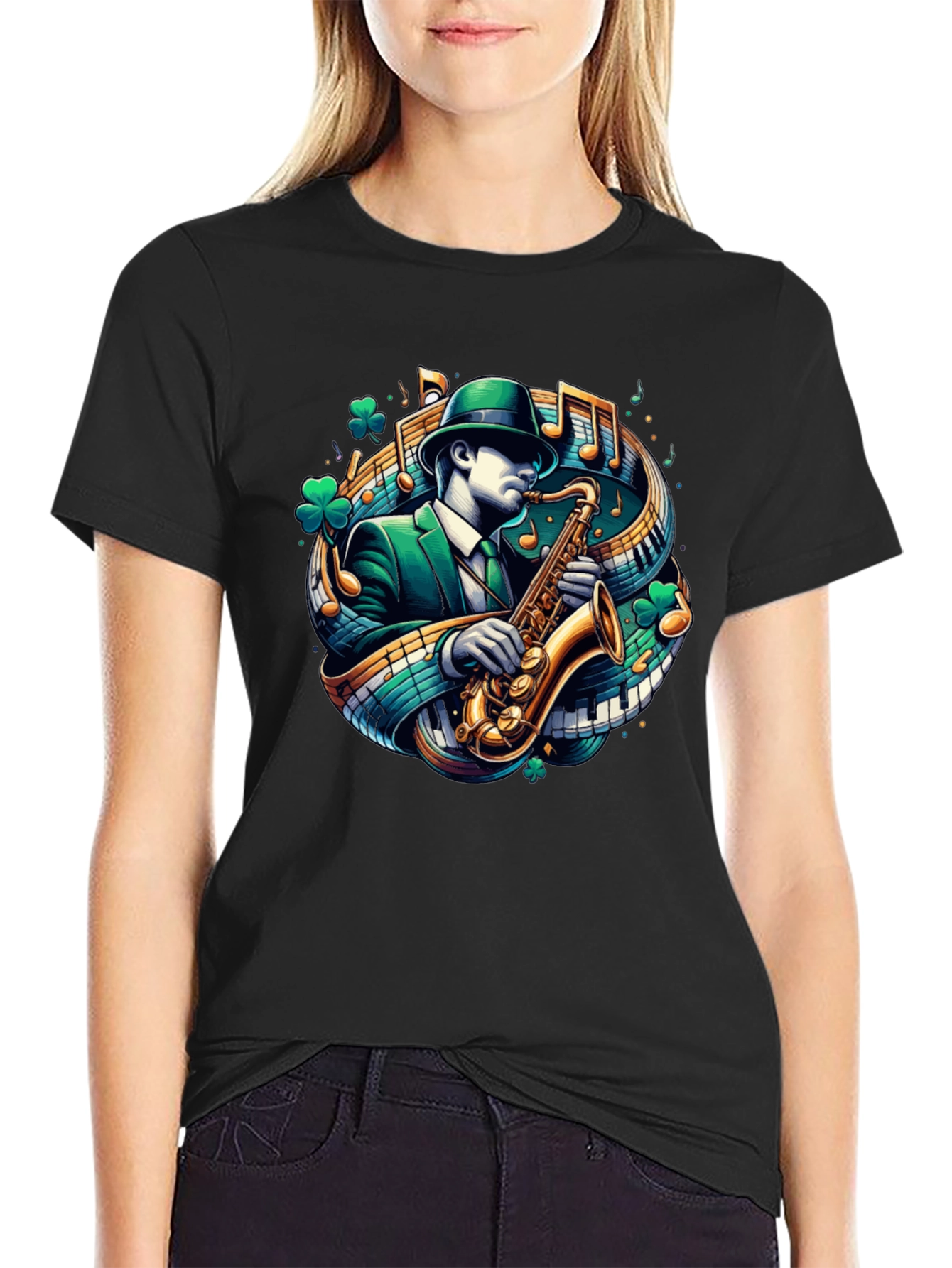 St. Patricks Day Saxophone T-Shirt