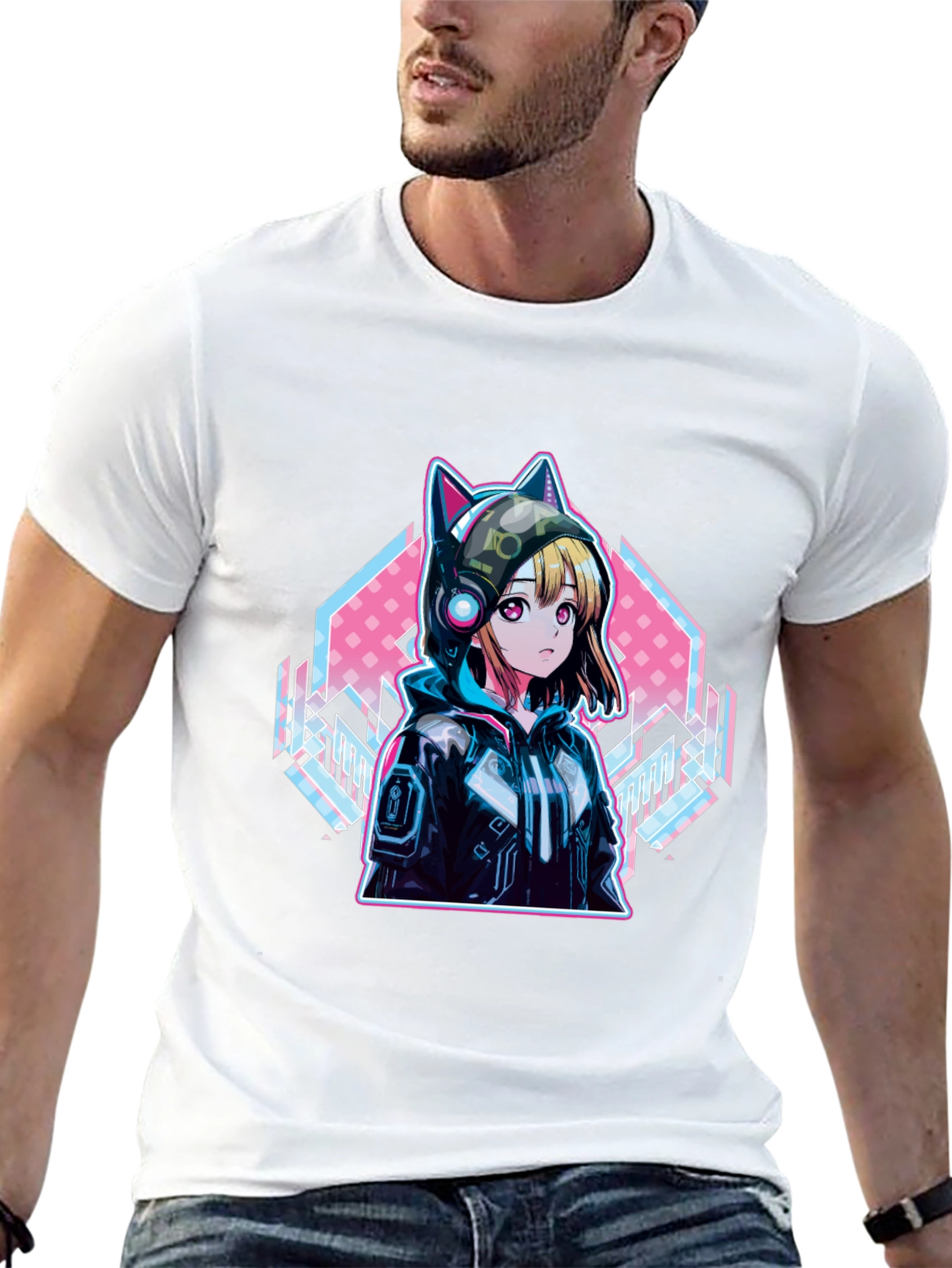 Anime Cat Ear Hoodie T-Shirt