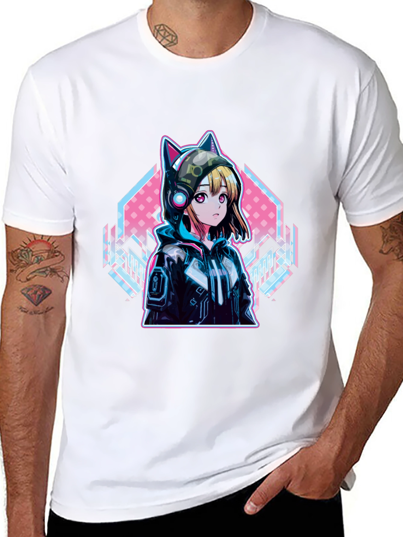 Anime Cat Ear Hoodie T-Shirt