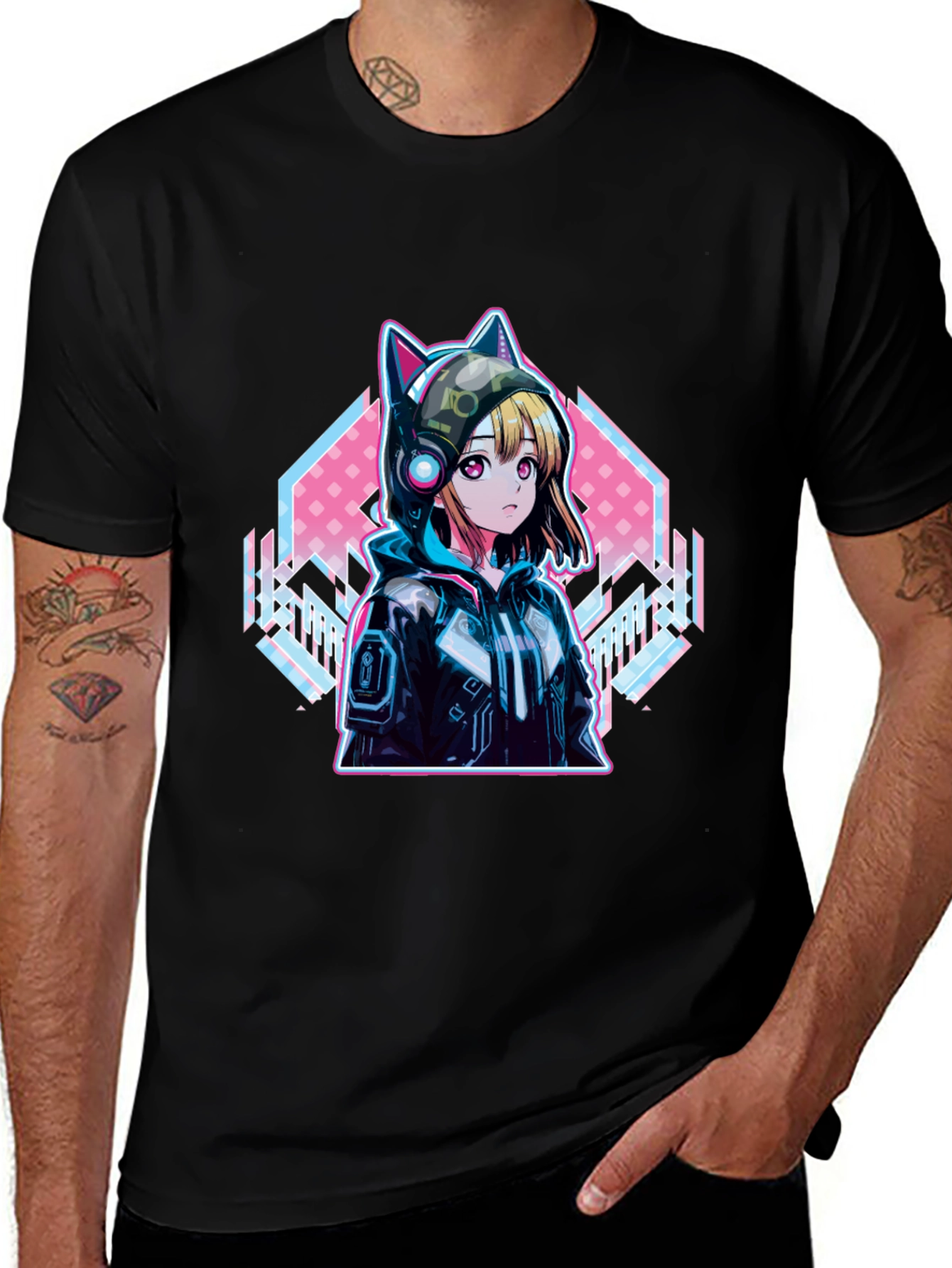 Anime Cat Ear Hoodie T-Shirt
