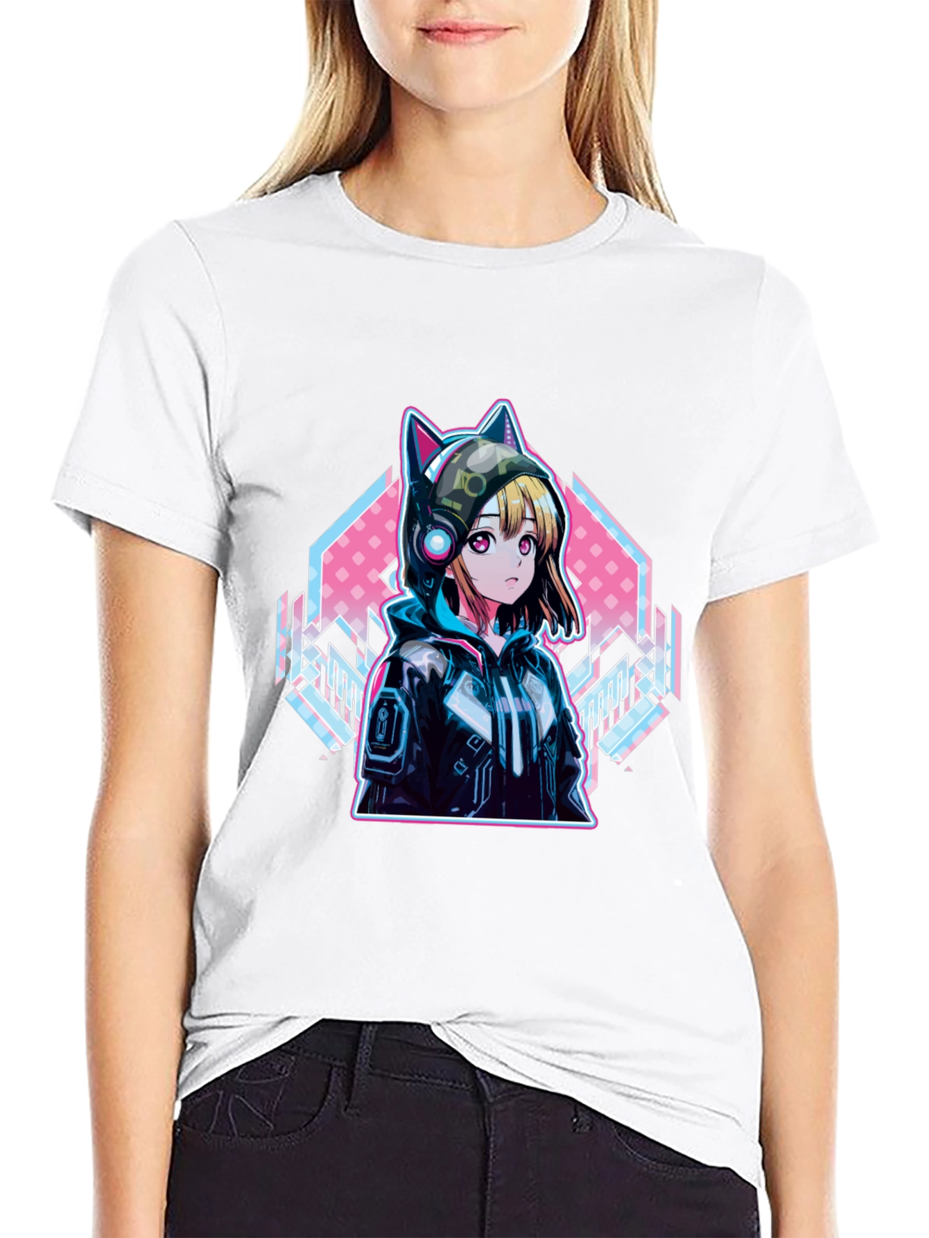 Anime Cat Ear Hoodie T-Shirt
