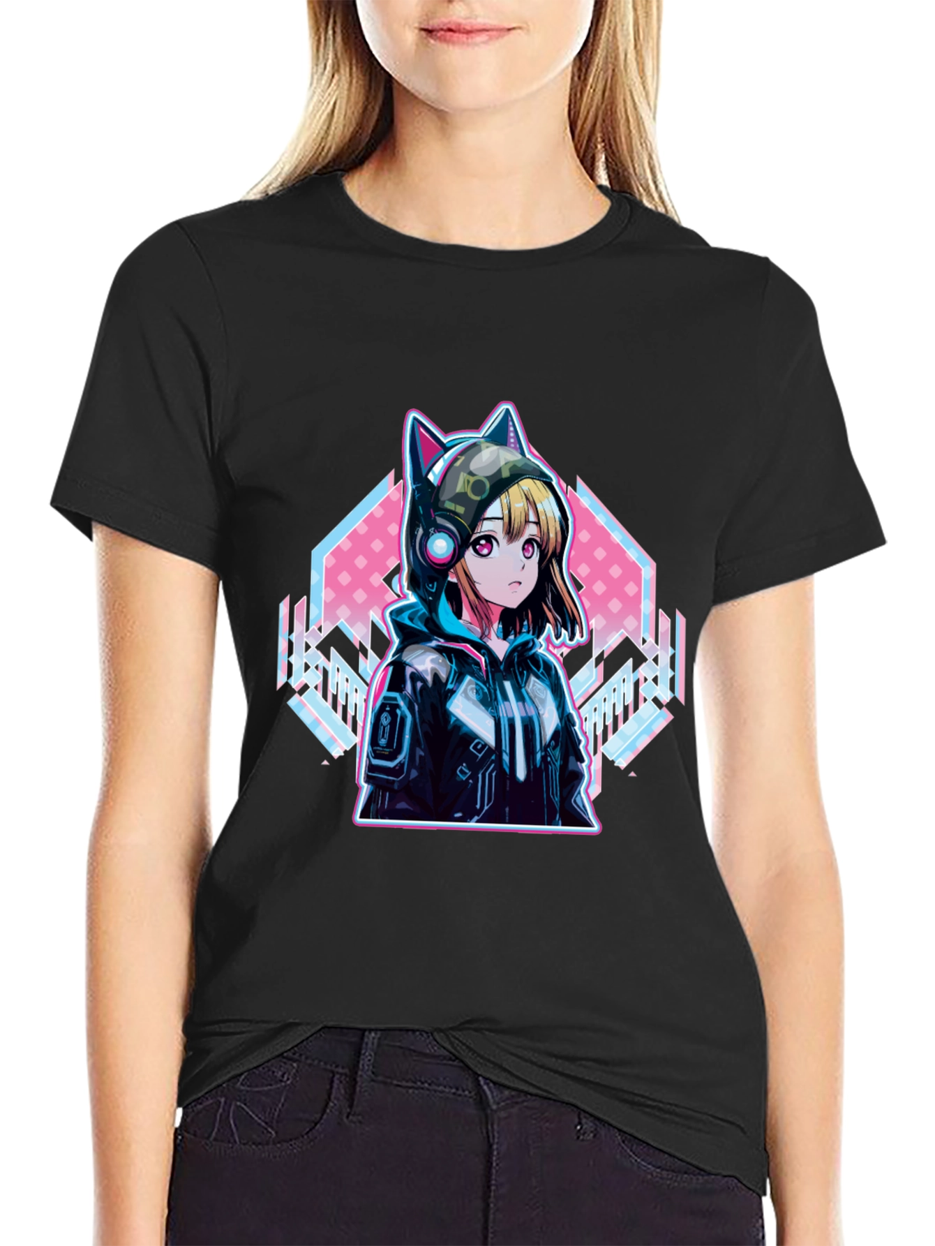 Anime Cat Ear Hoodie T-Shirt