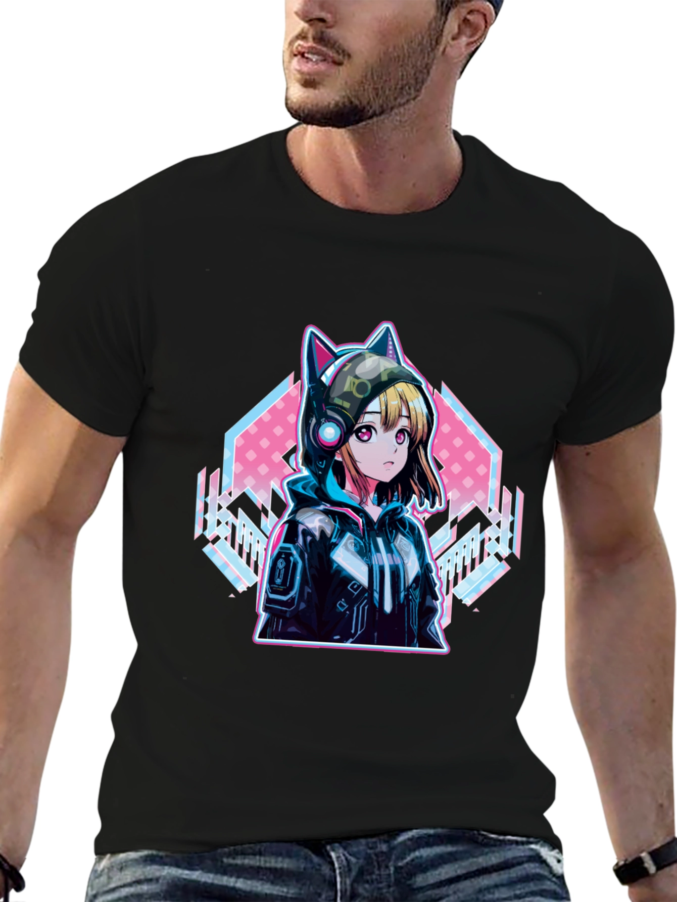 Anime Cat Ear Hoodie T-Shirt