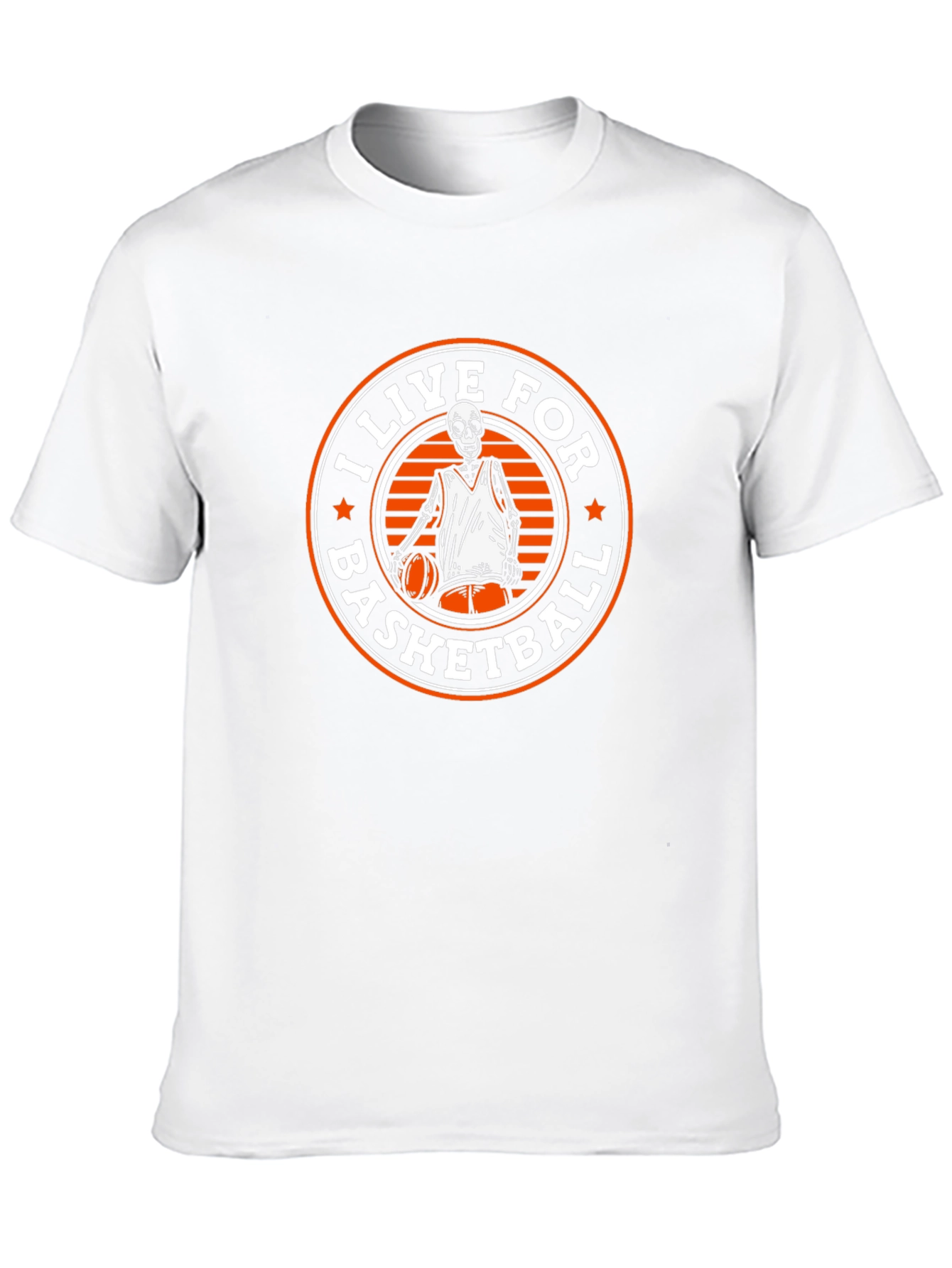 I Live For Basketball Skeleton Graphic Tee