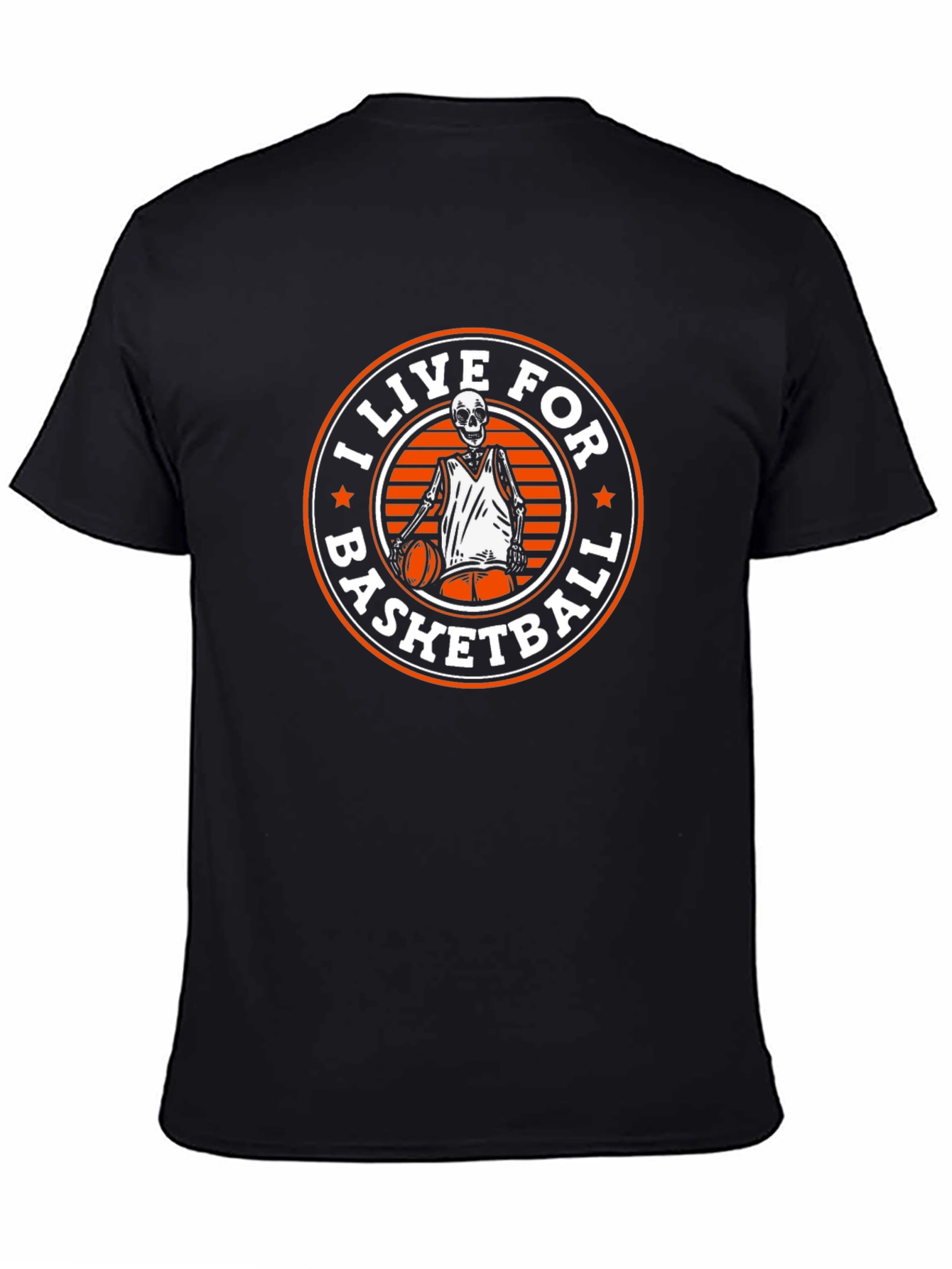 I Live For Basketball Skeleton Graphic Tee