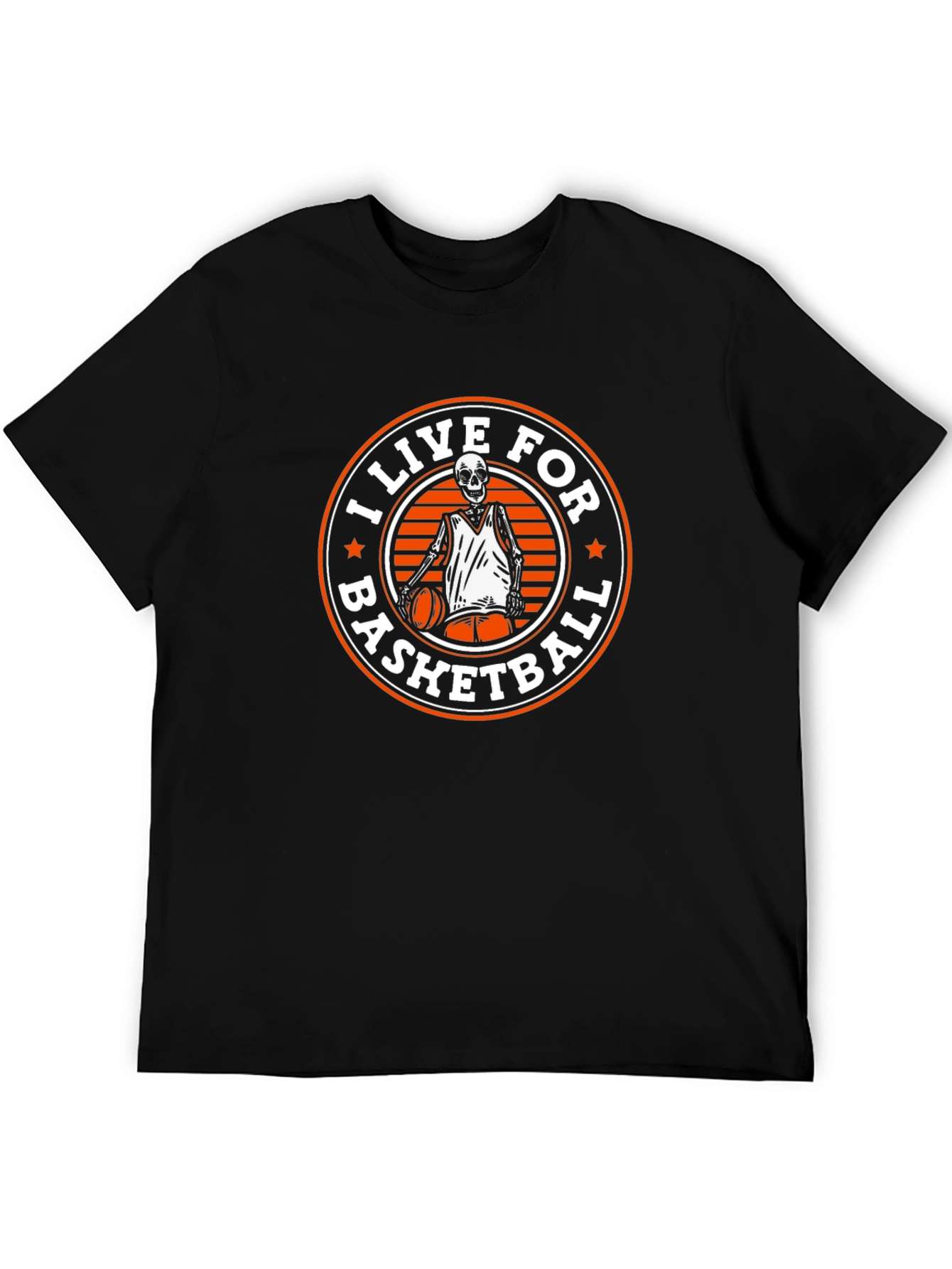 I Live For Basketball Skeleton Graphic Tee