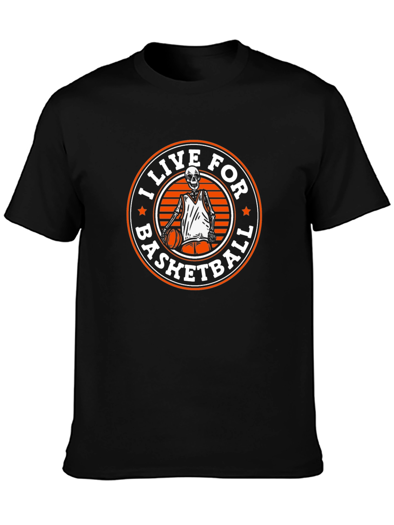 I Live For Basketball Skeleton Graphic Tee