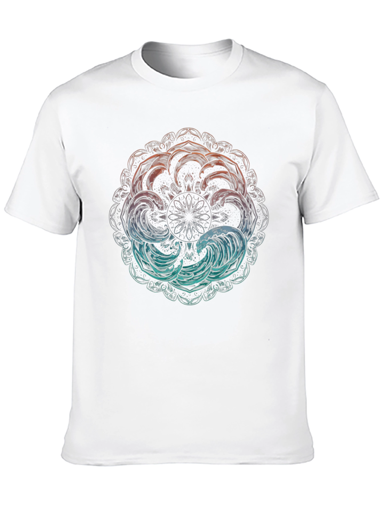Ocean Wave Mandala Graphic Tee - Black
