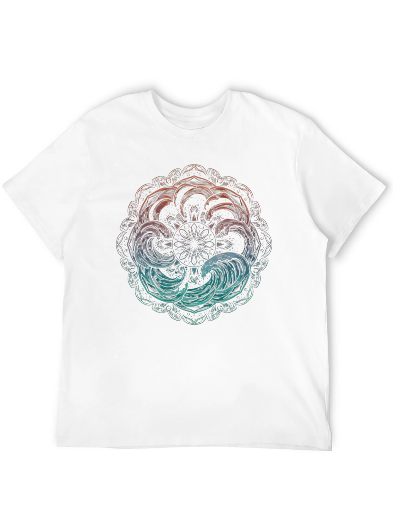 Ocean Wave Mandala Graphic Tee - Black