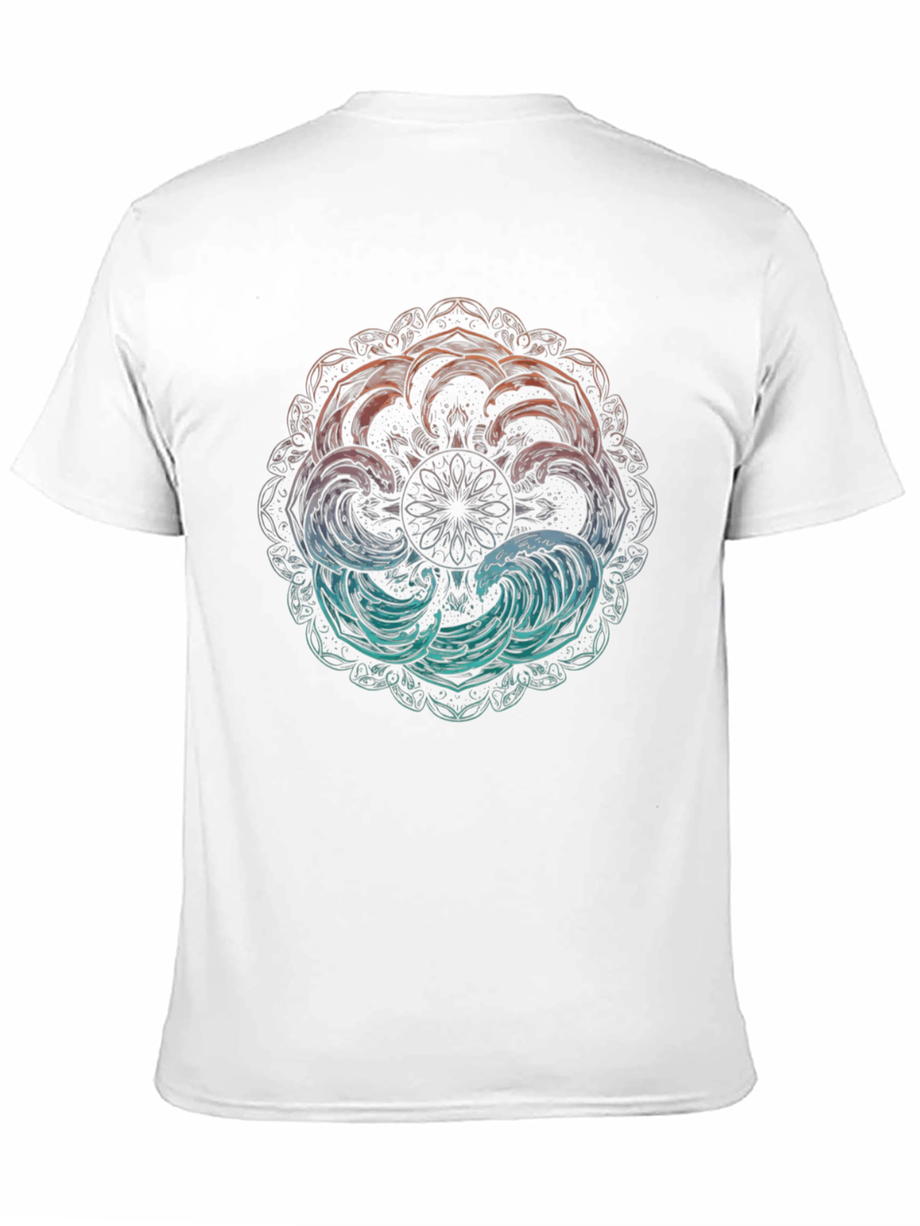 Ocean Wave Mandala Graphic Tee - Black
