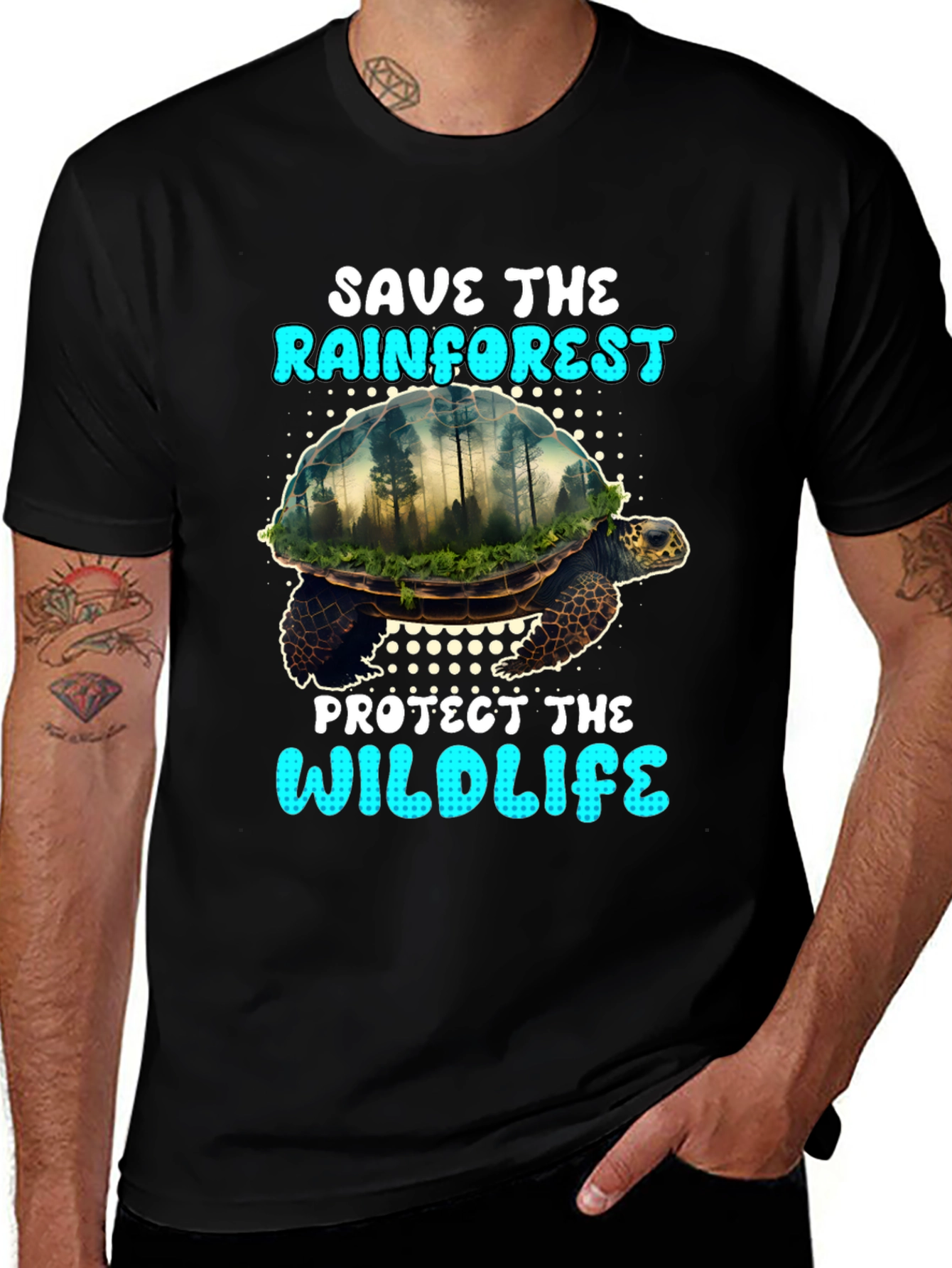 Save the Rainforest Turtle Graphic Tee