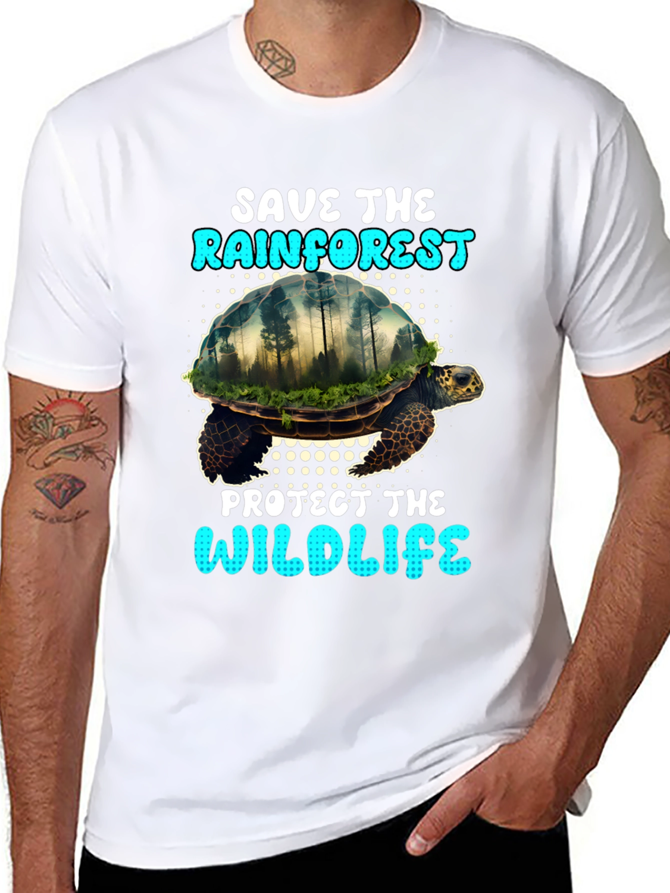Save the Rainforest Turtle Graphic Tee