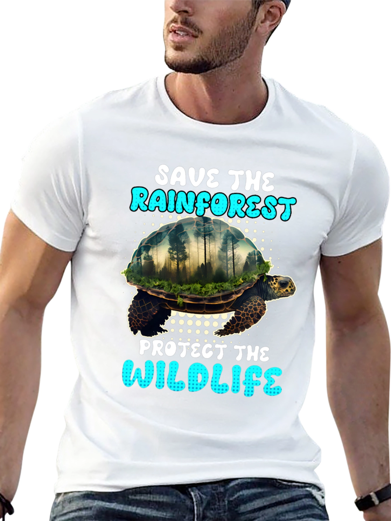 Save the Rainforest Turtle Graphic Tee