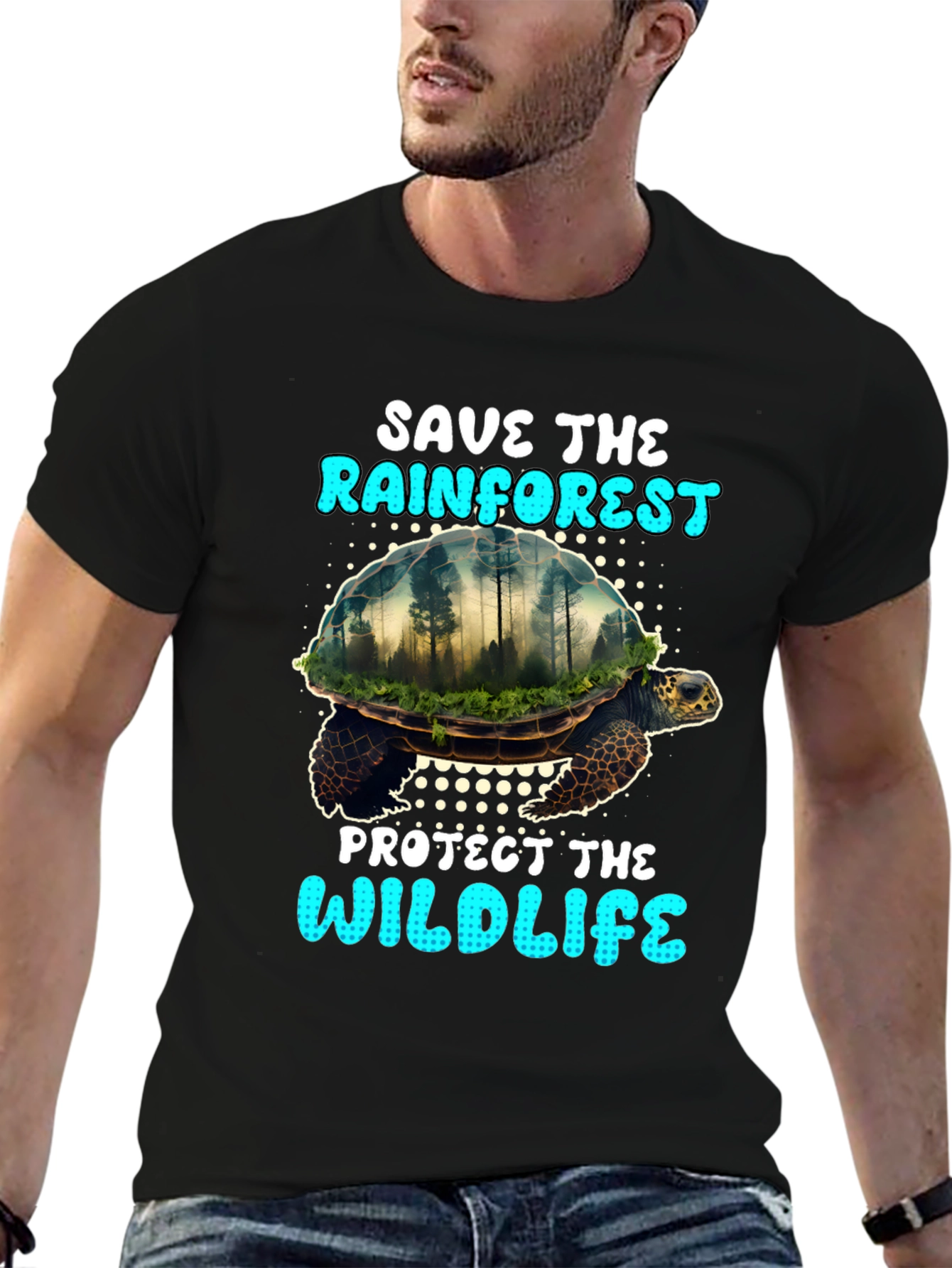 Save the Rainforest Turtle Graphic Tee