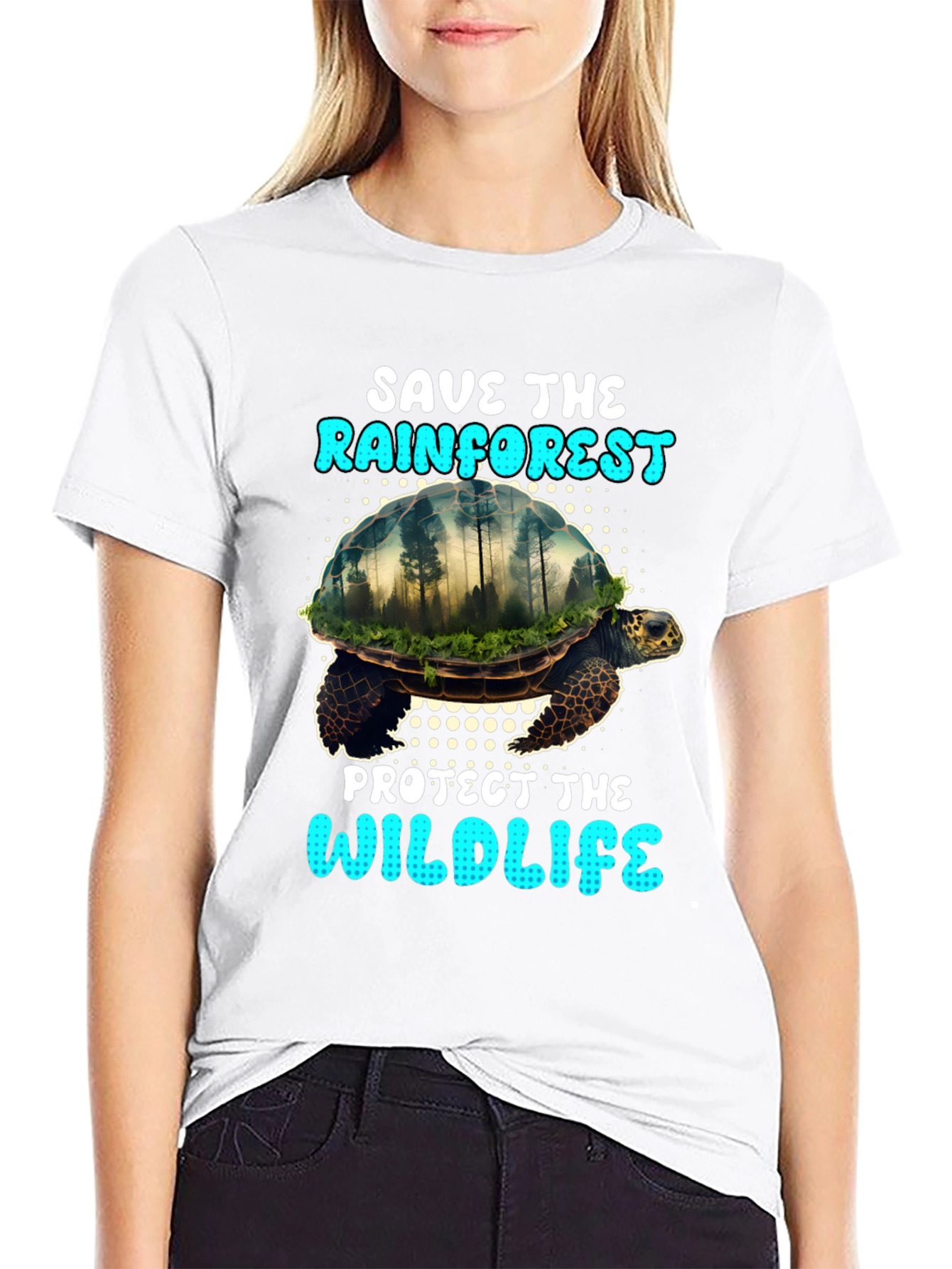 Save the Rainforest Turtle Graphic Tee
