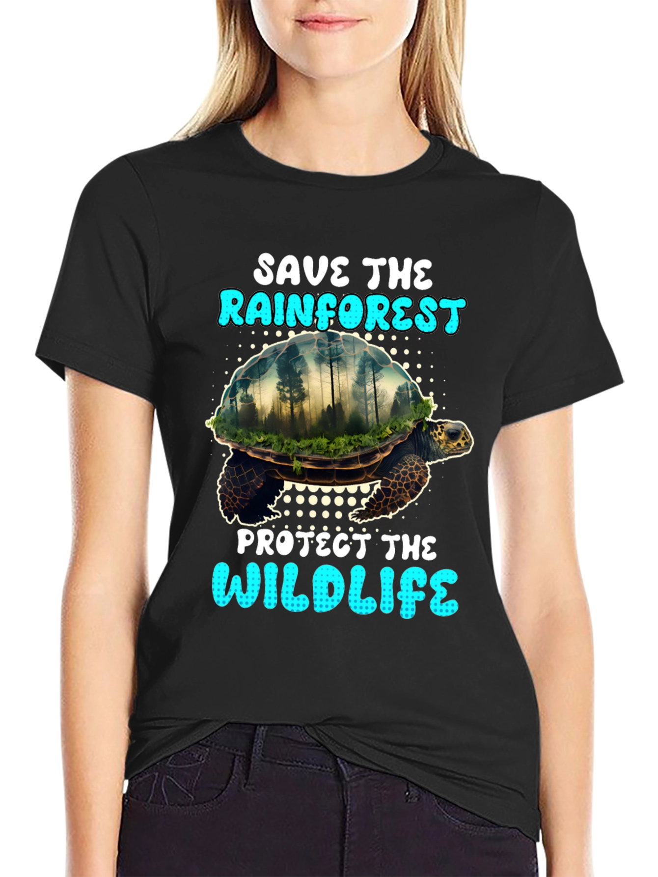 Save the Rainforest Turtle Graphic Tee
