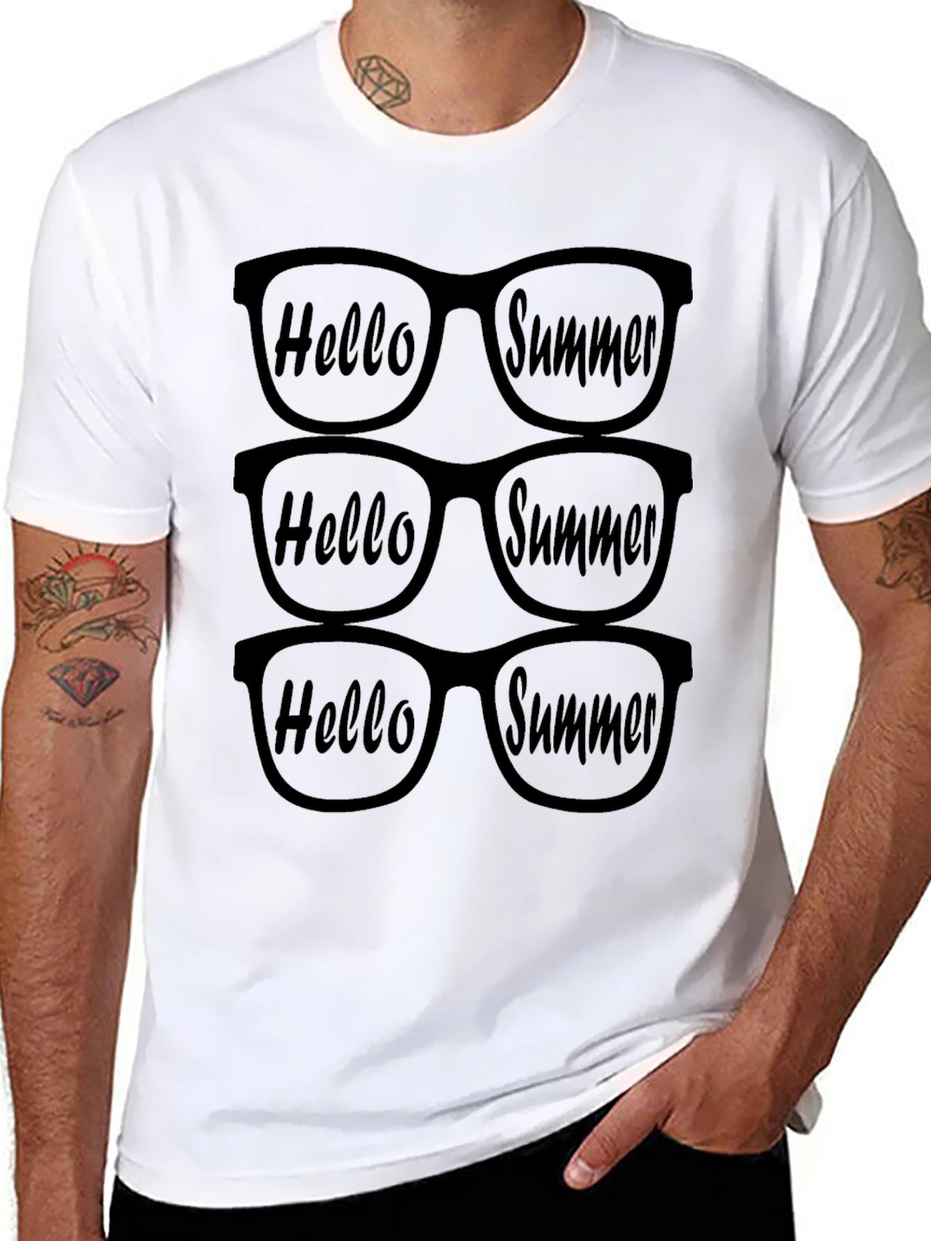 Hello Summer T-Shirt Sunglasses Graphic