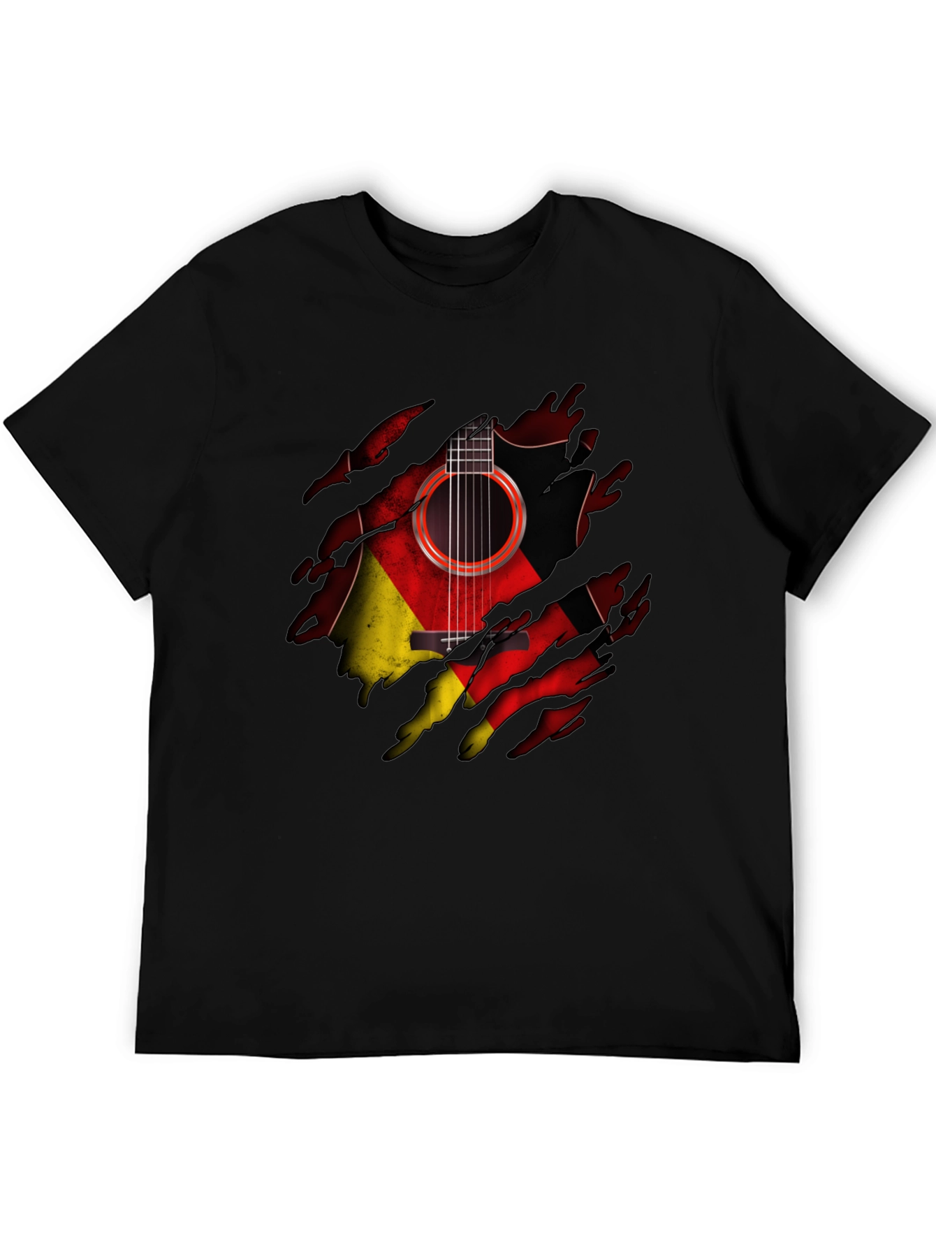 Guitar Germany Flag Ripped T-Shirt
