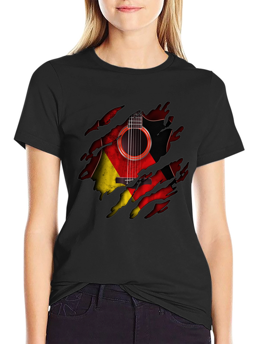Guitar Germany Flag Ripped T-Shirt