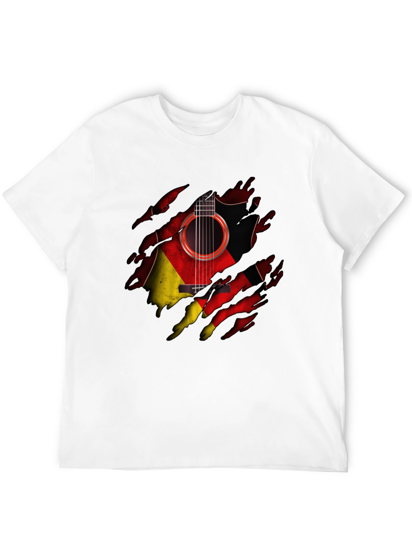 Guitar Germany Flag Ripped T-Shirt