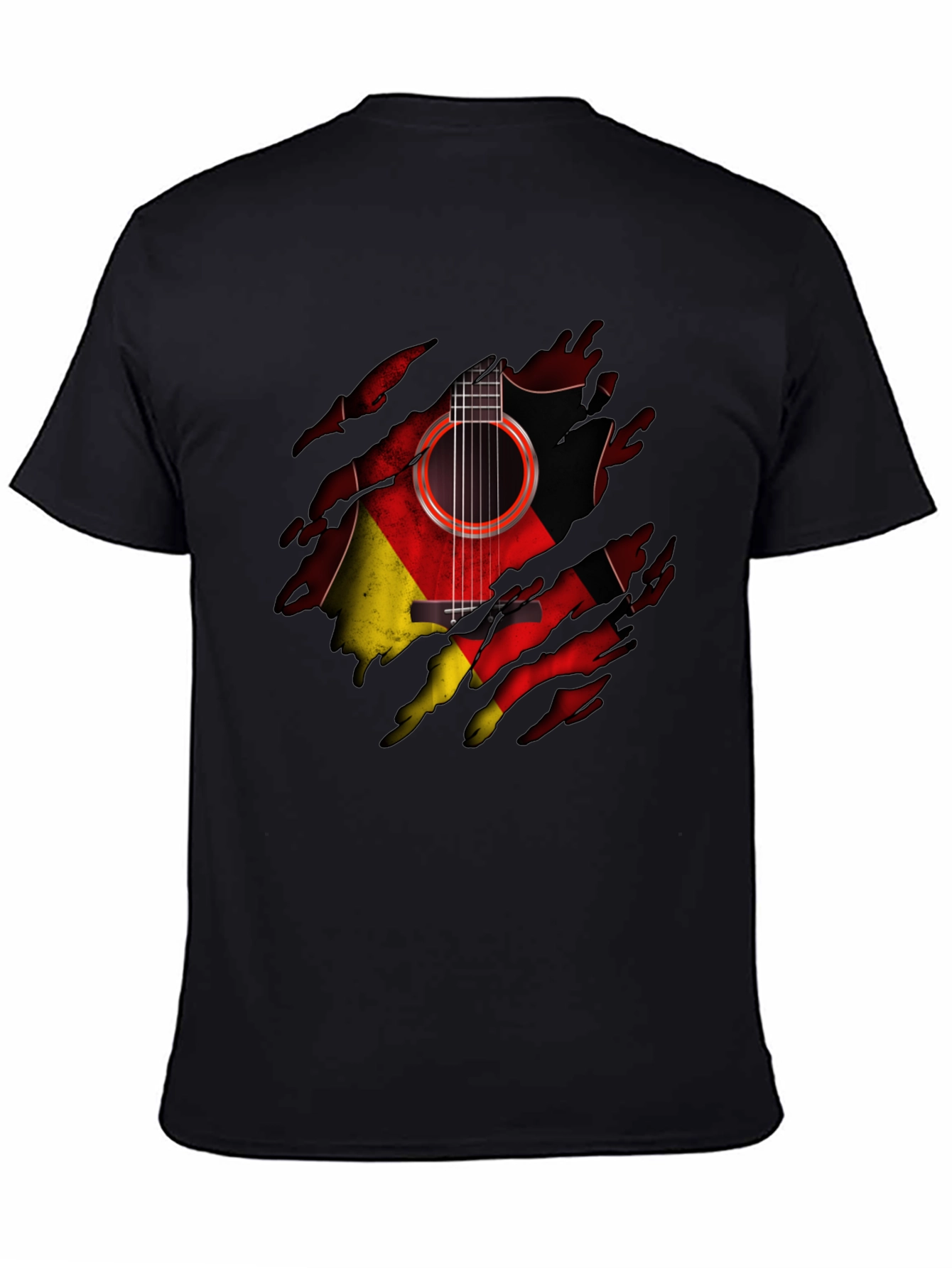 Guitar Germany Flag Ripped T-Shirt